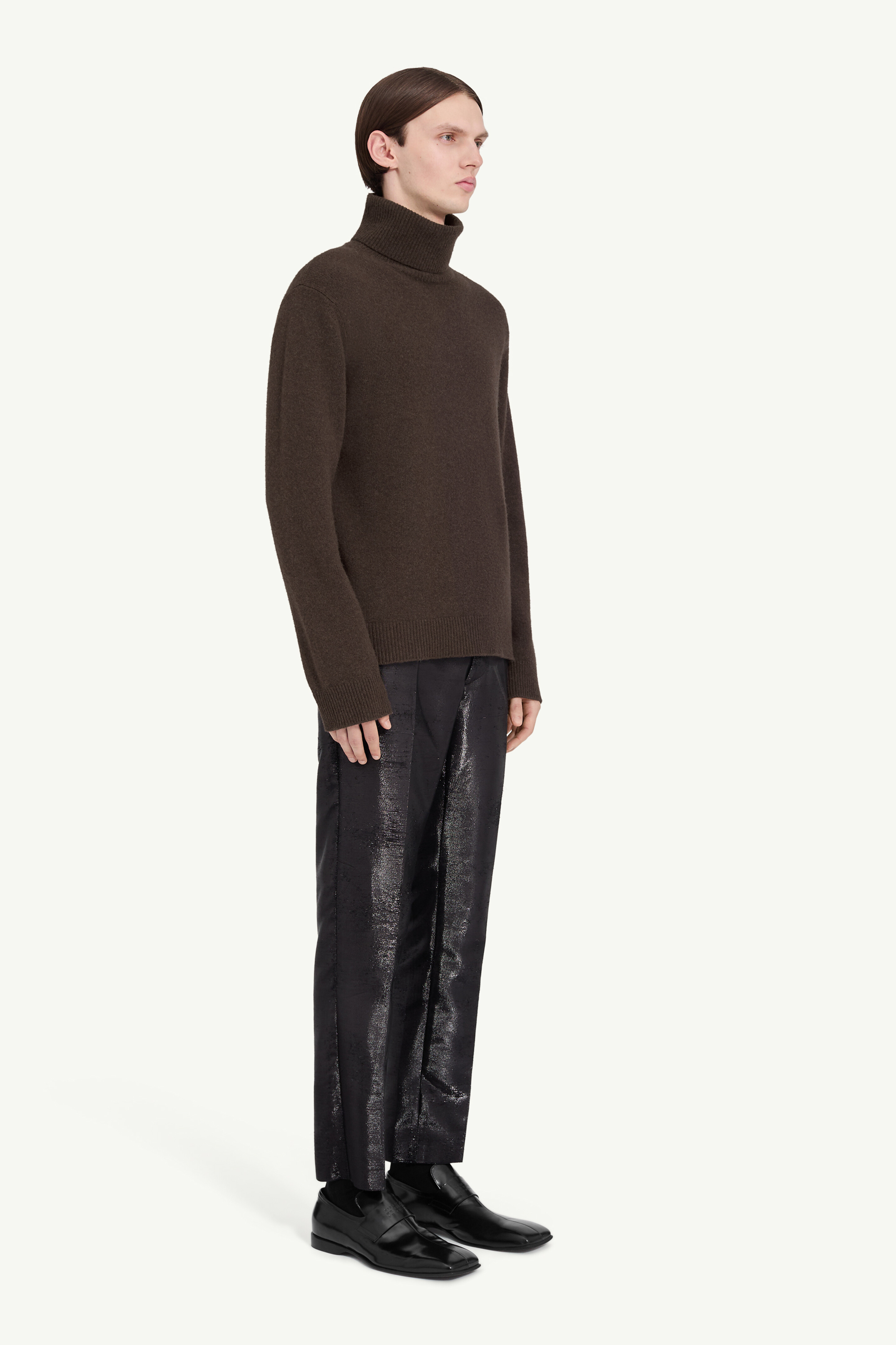 Shin 新品MALOマーロウールカシミアモックネックニットダークブラウン Brown Wool turtleneck | MM6 Official