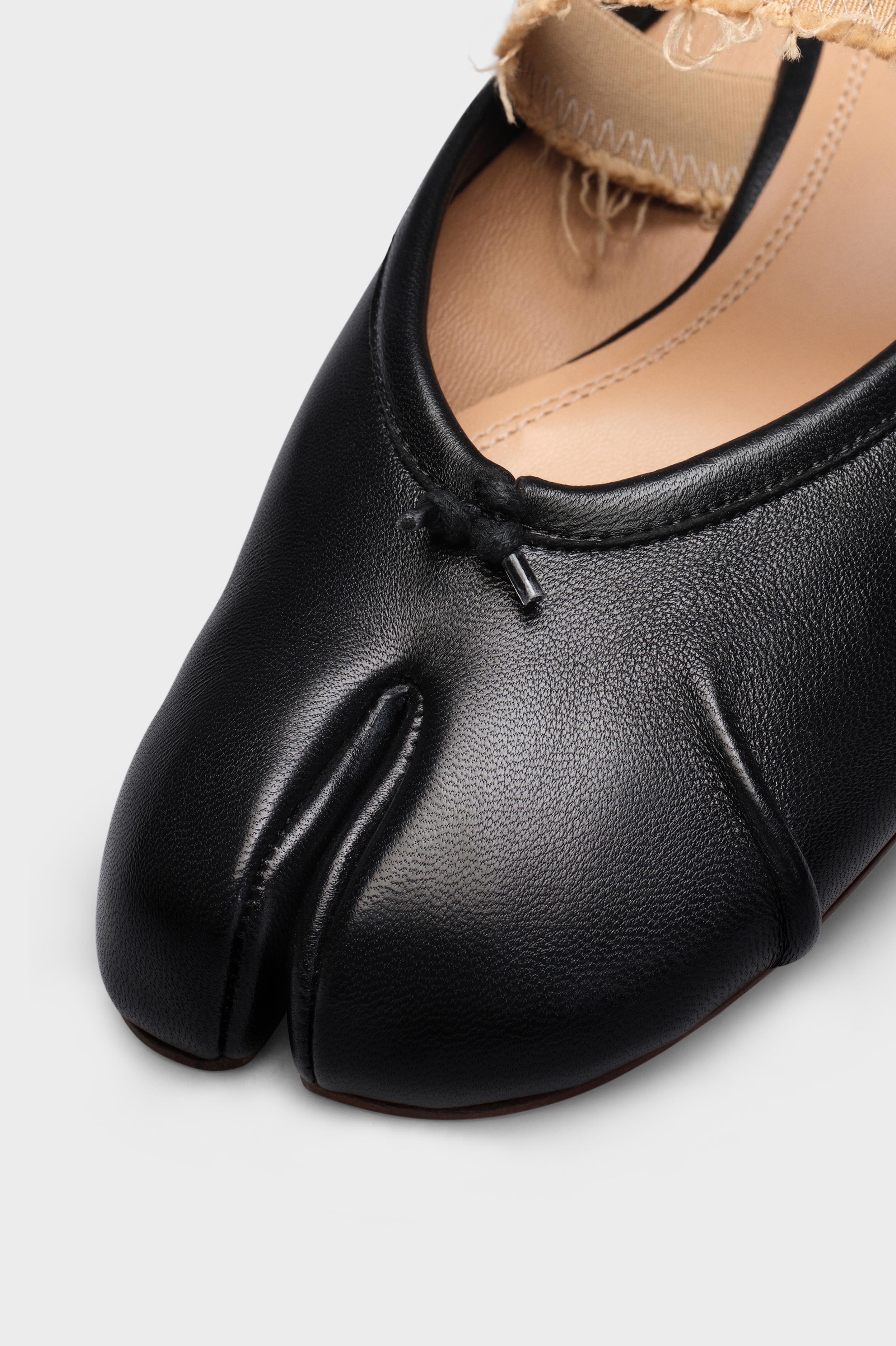 MAISON MARGIELA TABIバレリーナ Black Nappa Leather Tabi Ballerina Flats | Maison Margiela