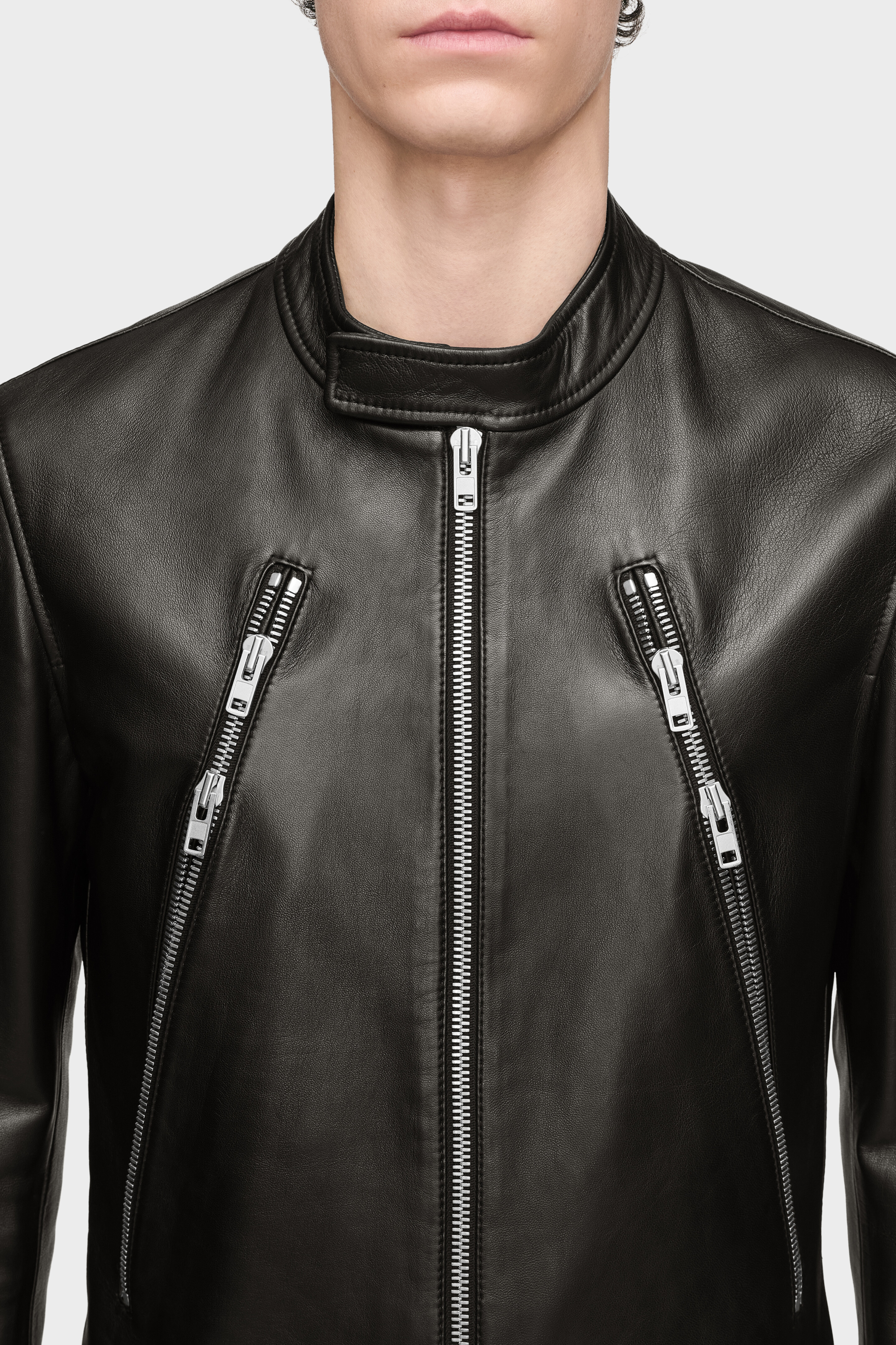 AK25Maison Margiera 14 Leather blouso Leather jacket Black | Maison Margiela Official