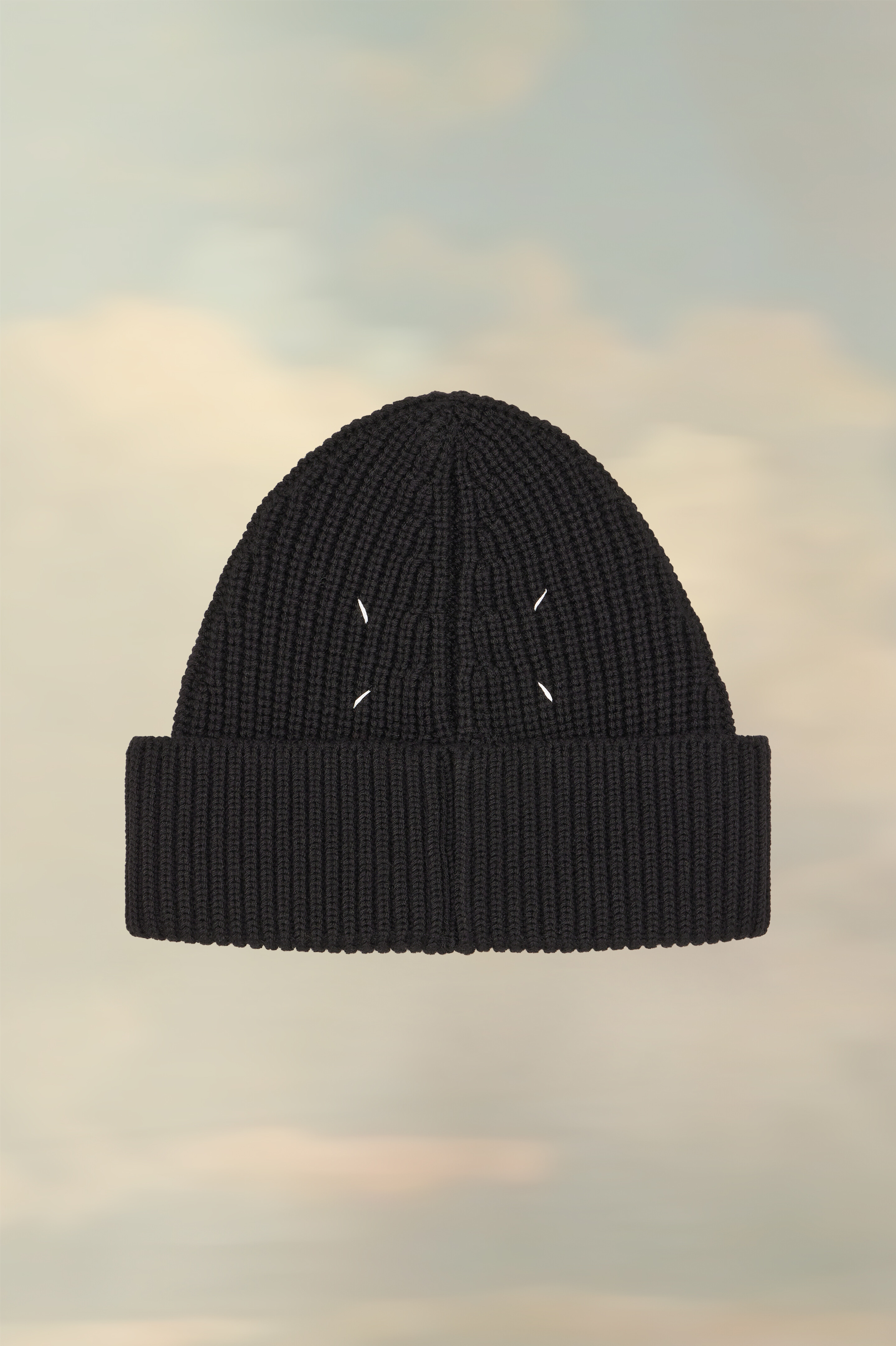 Black Four-stitches beanie | Maison Margiela Official
