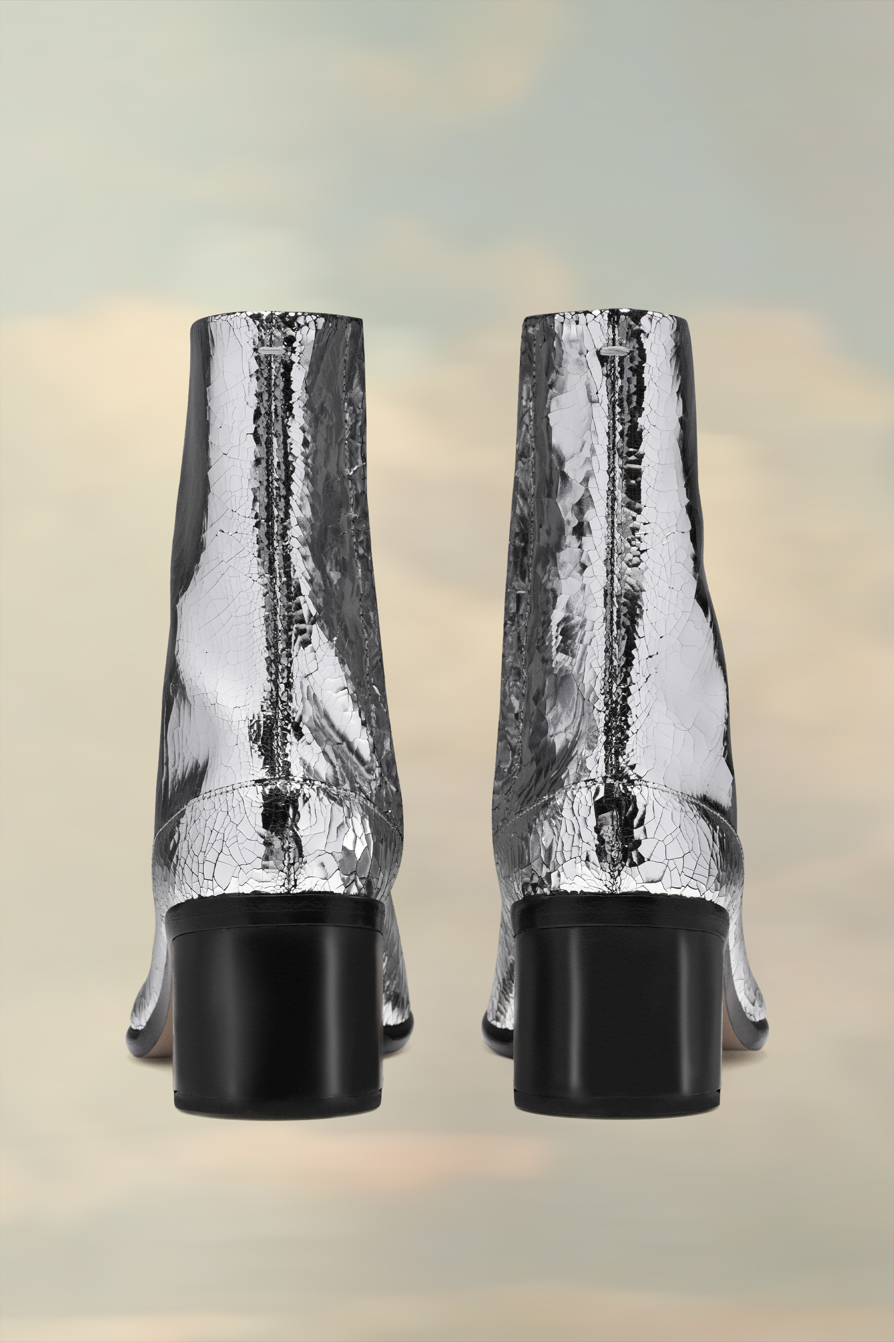 Tabi Mirror Boots Silver | Maison Margiela