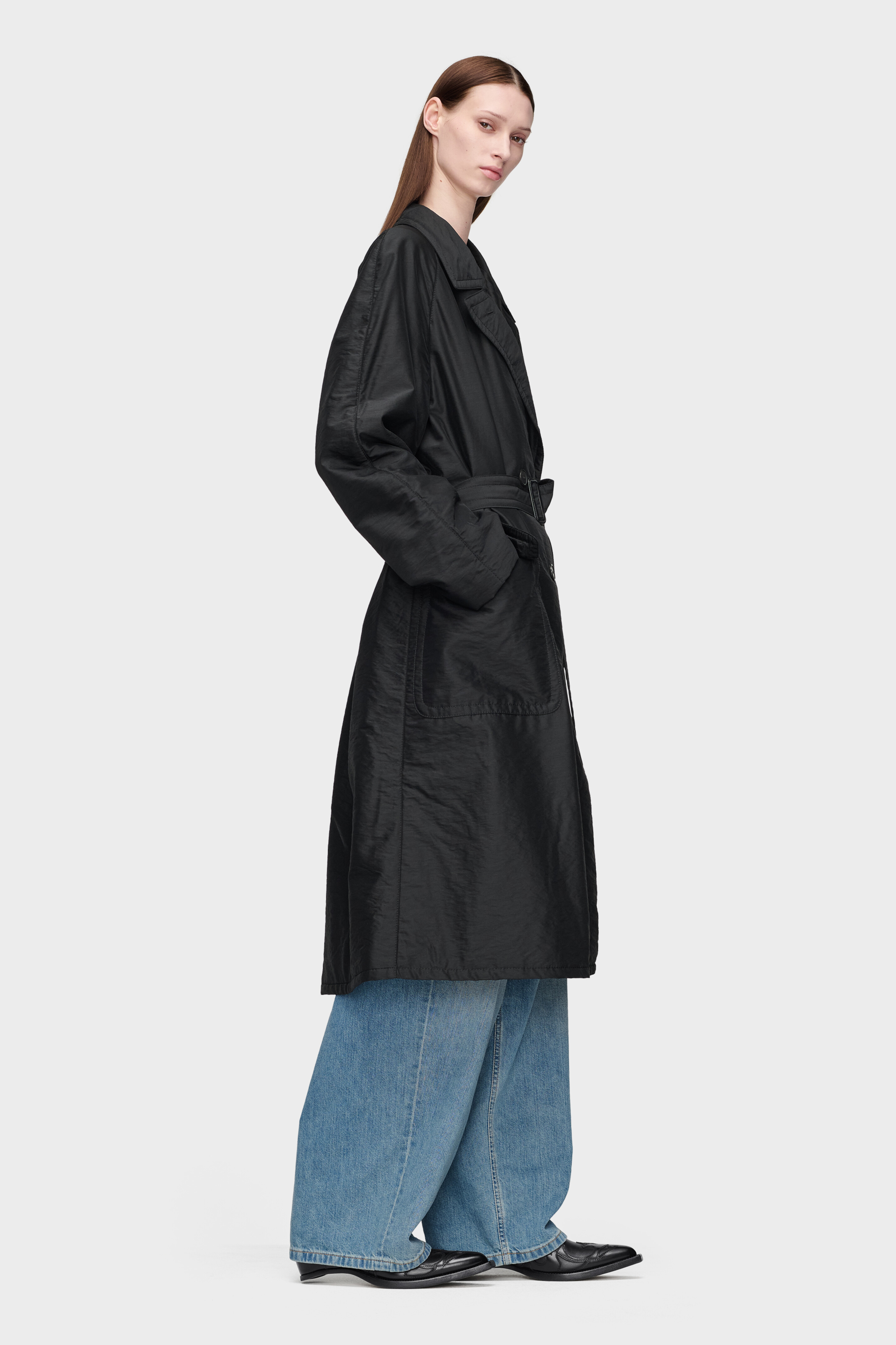 Black Virgin Wool Double-Breasted Coat | Maison Margiela Official