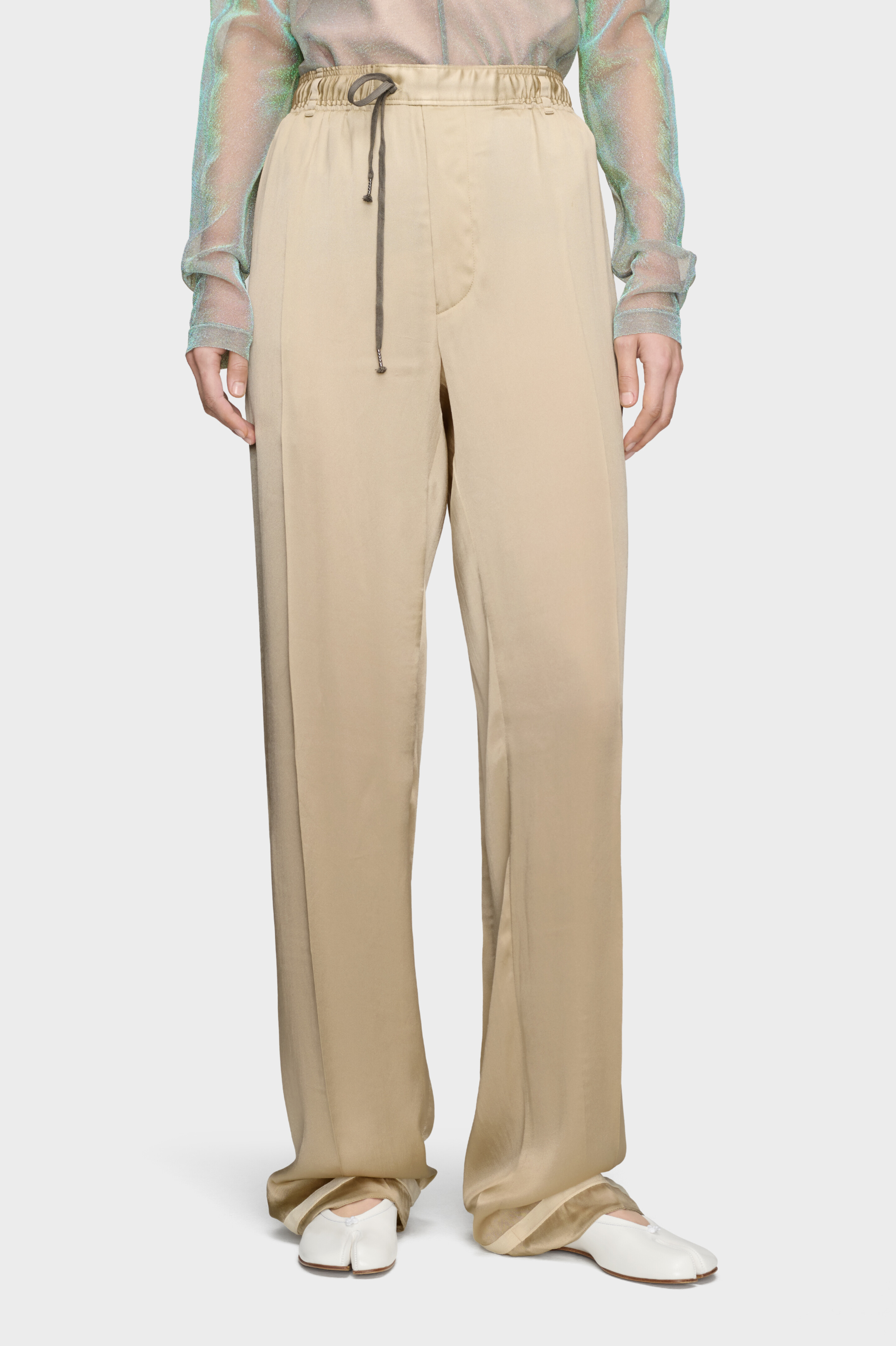 SATIN DRAWSTRING TROUSERS