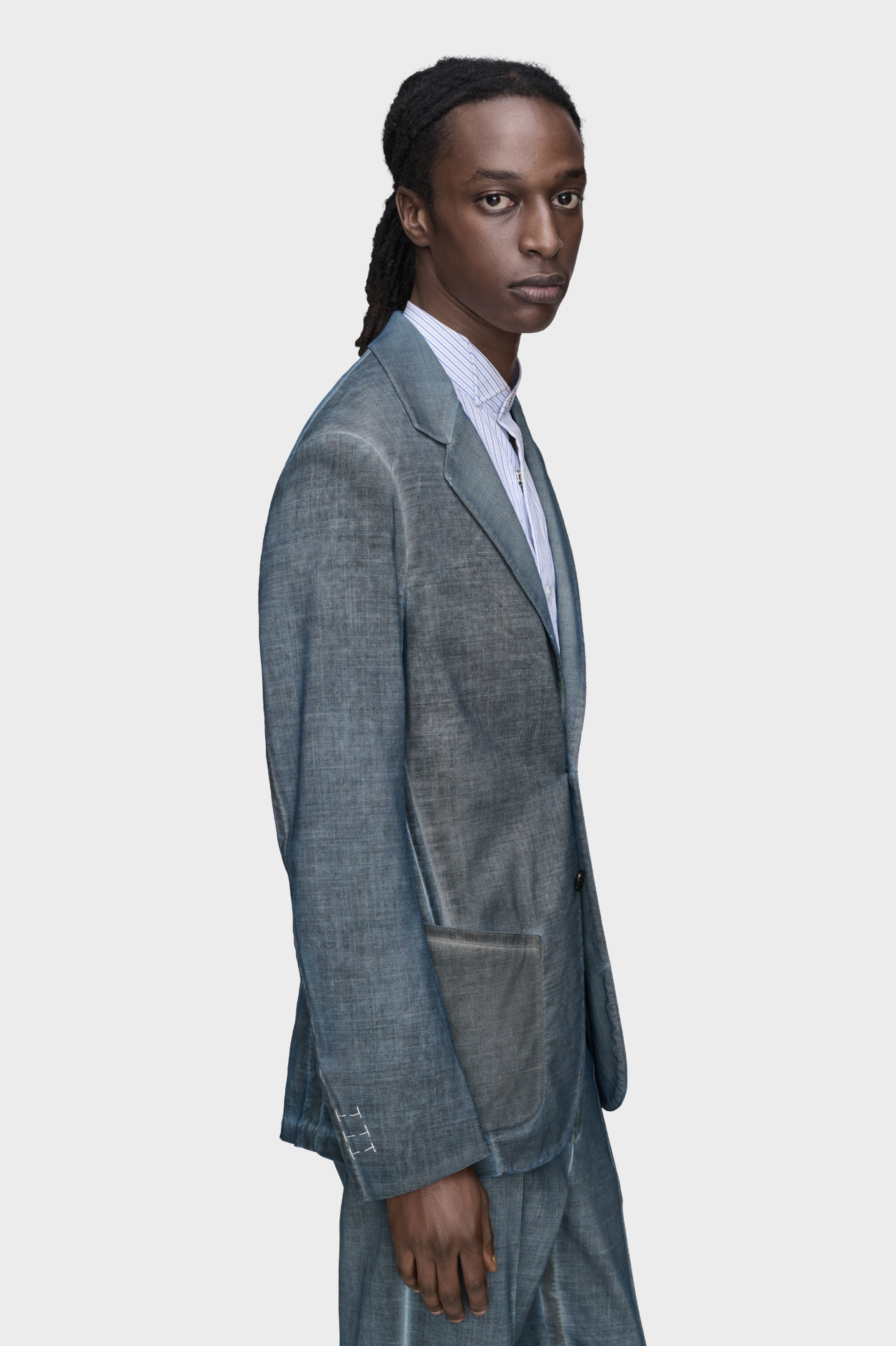 Double-Dyed Wool Blazer Blue | Maison Margiela Official