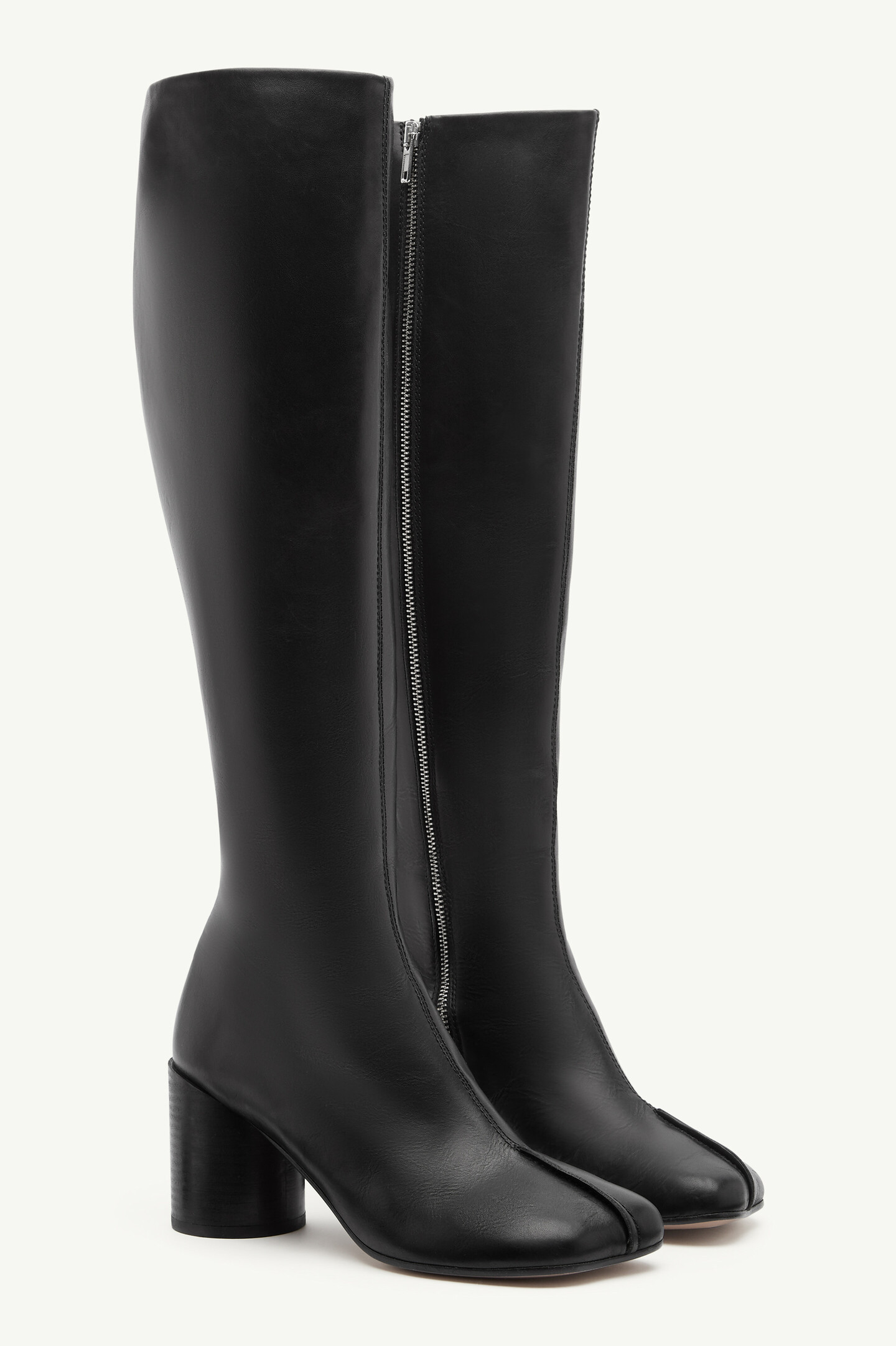 Black Anatomic Stitch Leather Boots | MM6 Official