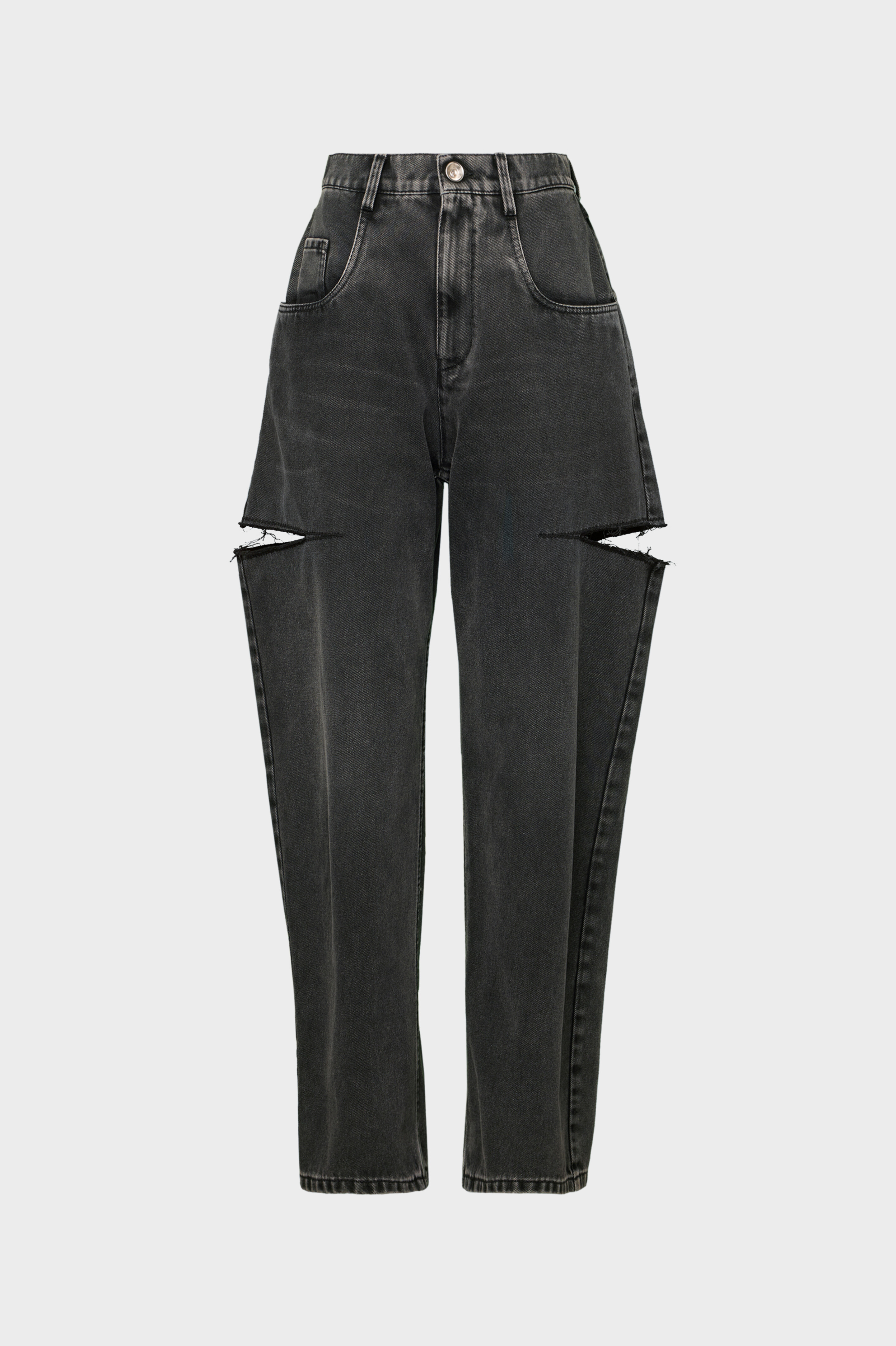 マルジェラ 切りっぱなしデニム Black High-wasited Cut-Out Jeans | Maison Margiela