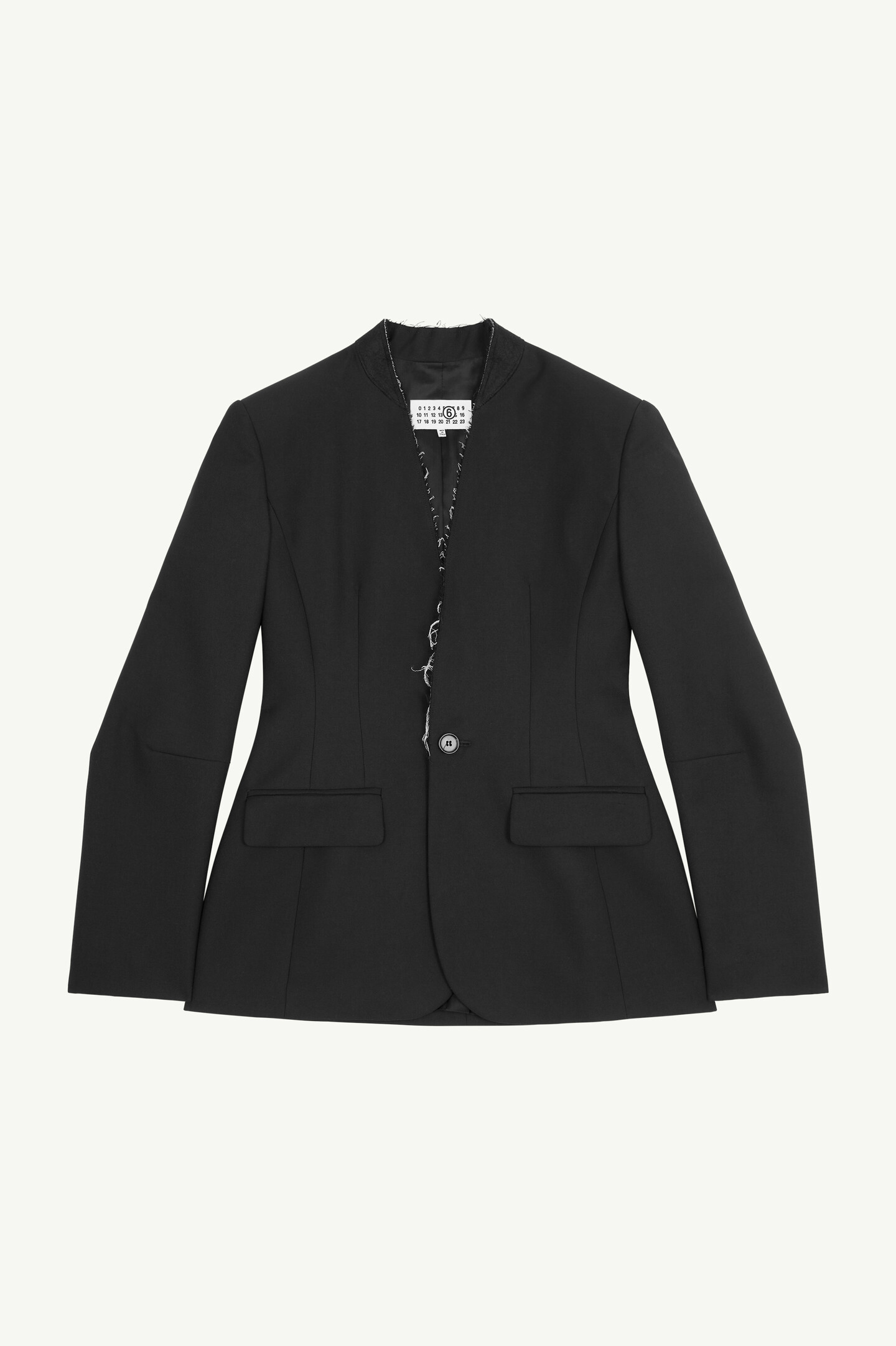 Black Collarless Suit Jacket | Maison Margiela