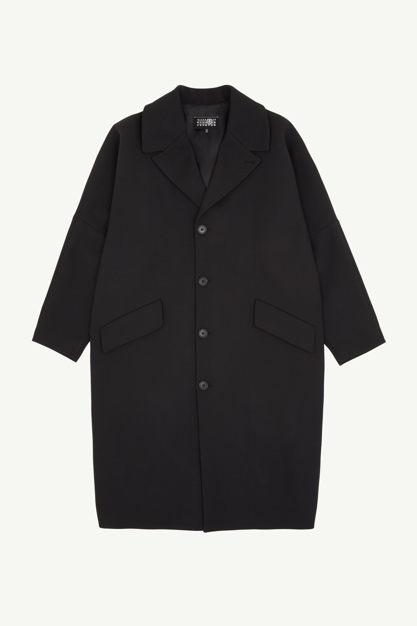 Black Wool Gabardine Coat | MM6 Official