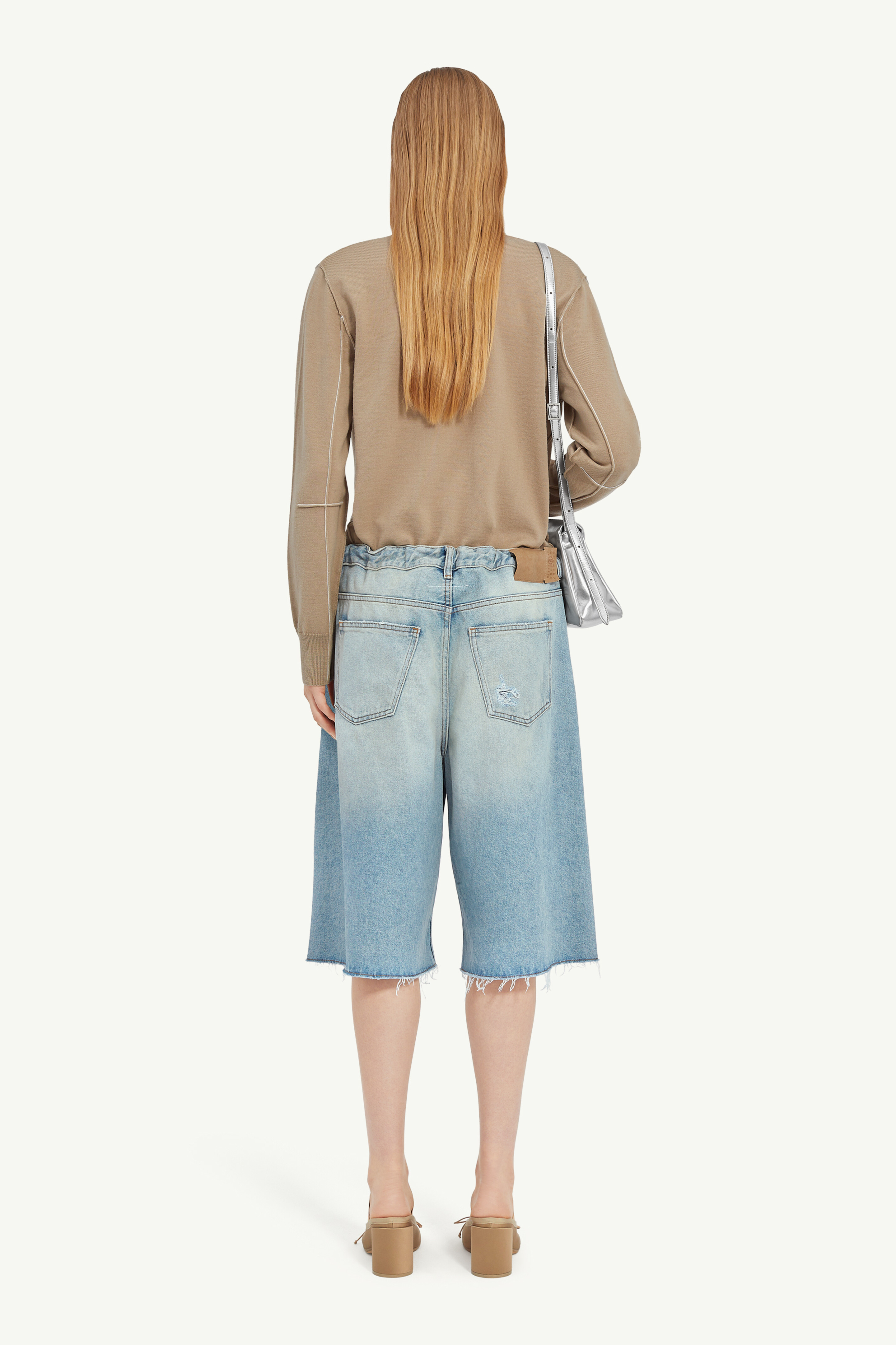 Blue Taped denim shorts | MM6 Official