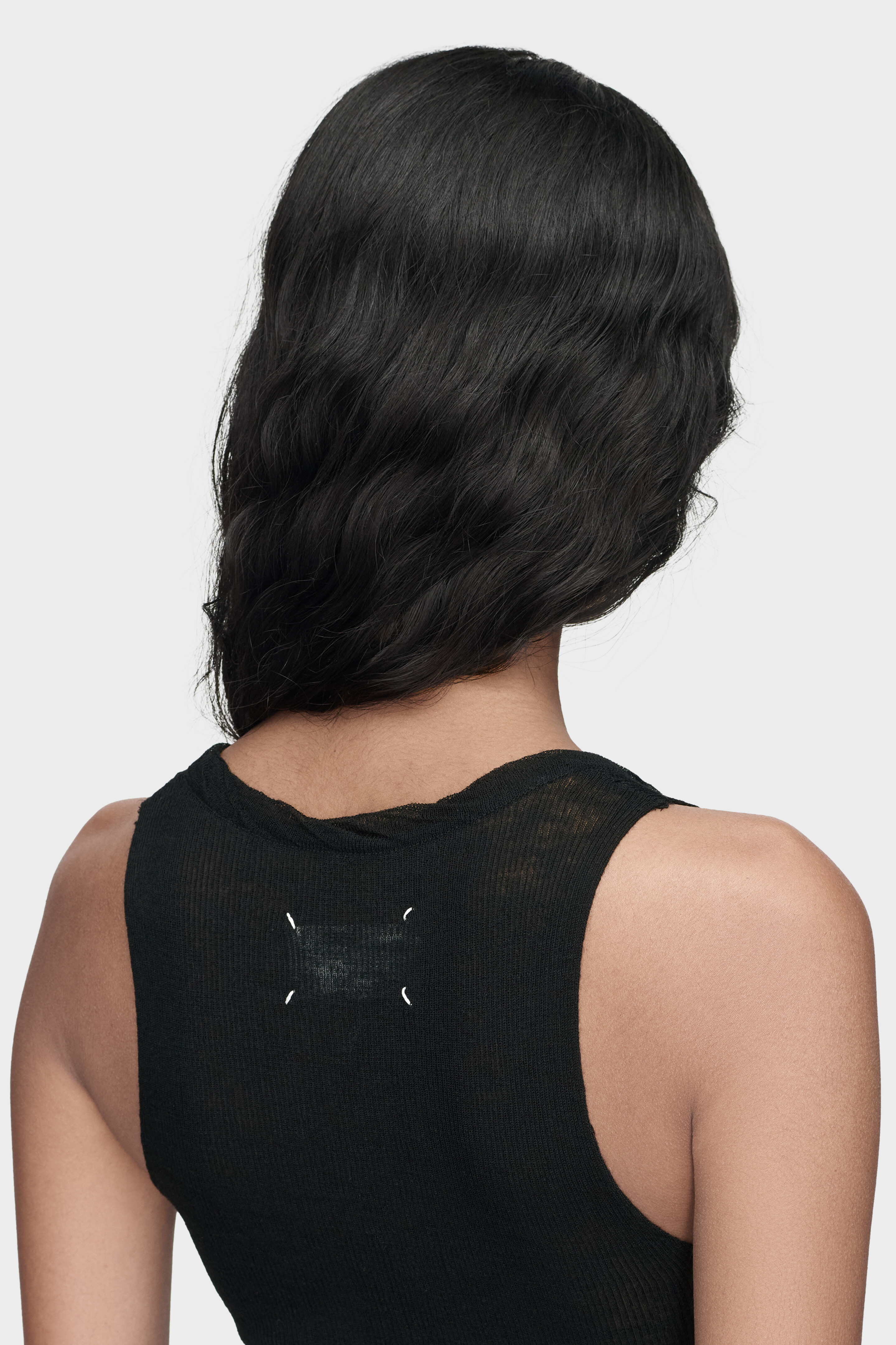 Black Twisted Knit Tank Top | Maison Margiela Official