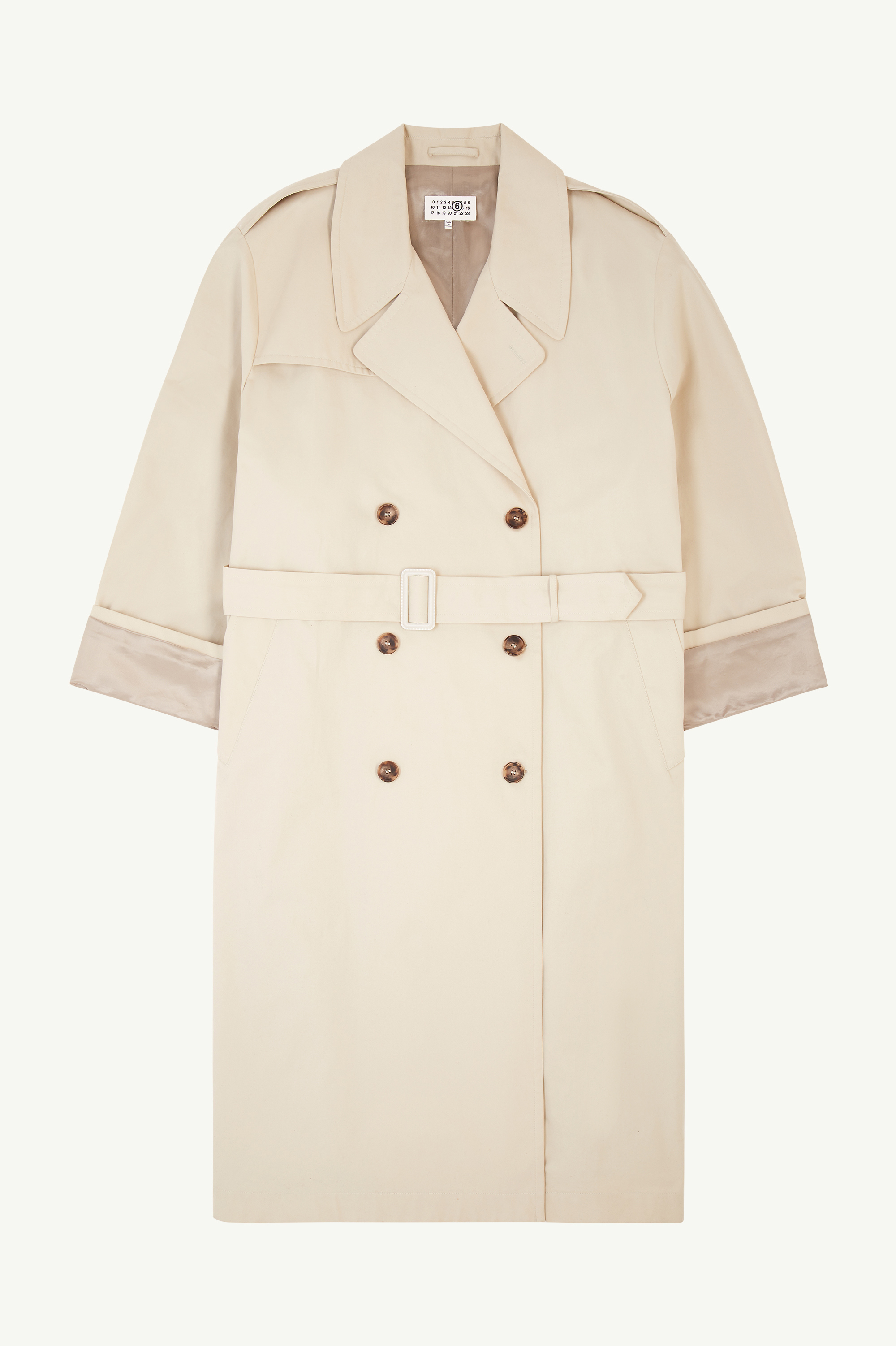 Yellow Cotton twill trench coat | MM6 Official