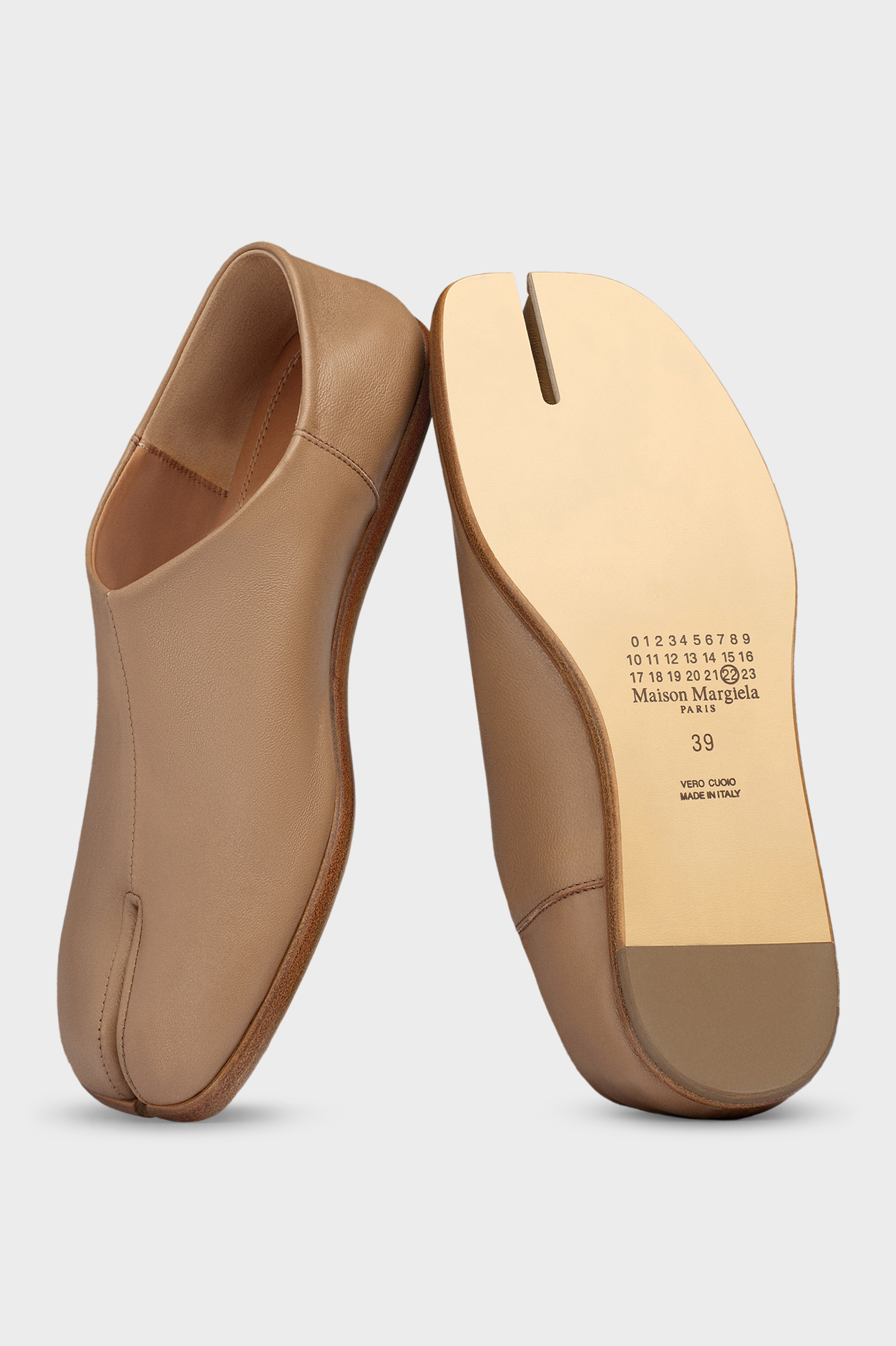 Women's Brown Leather Tabi Babouches | Maison Margiela