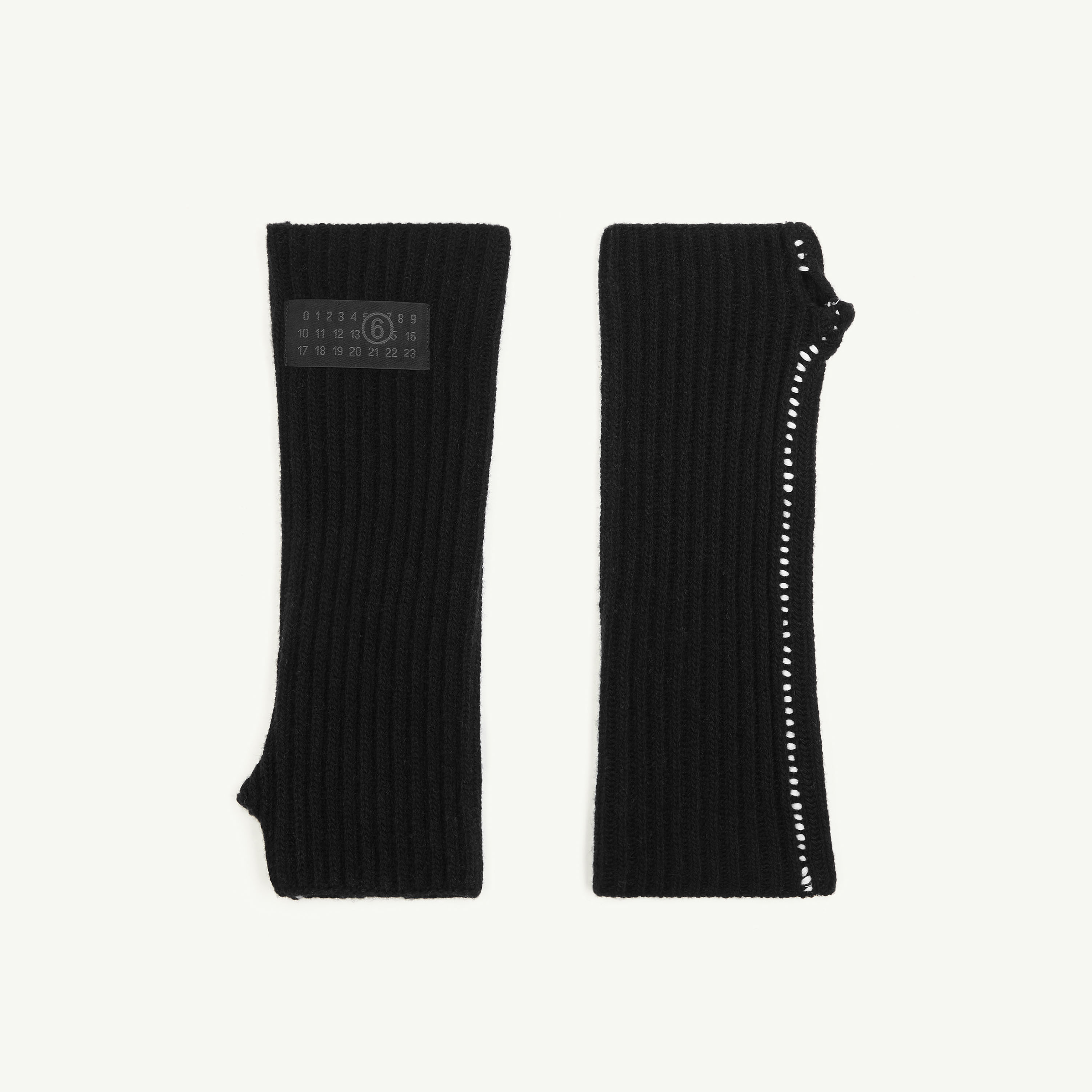 リブ ウール アームウォーマー