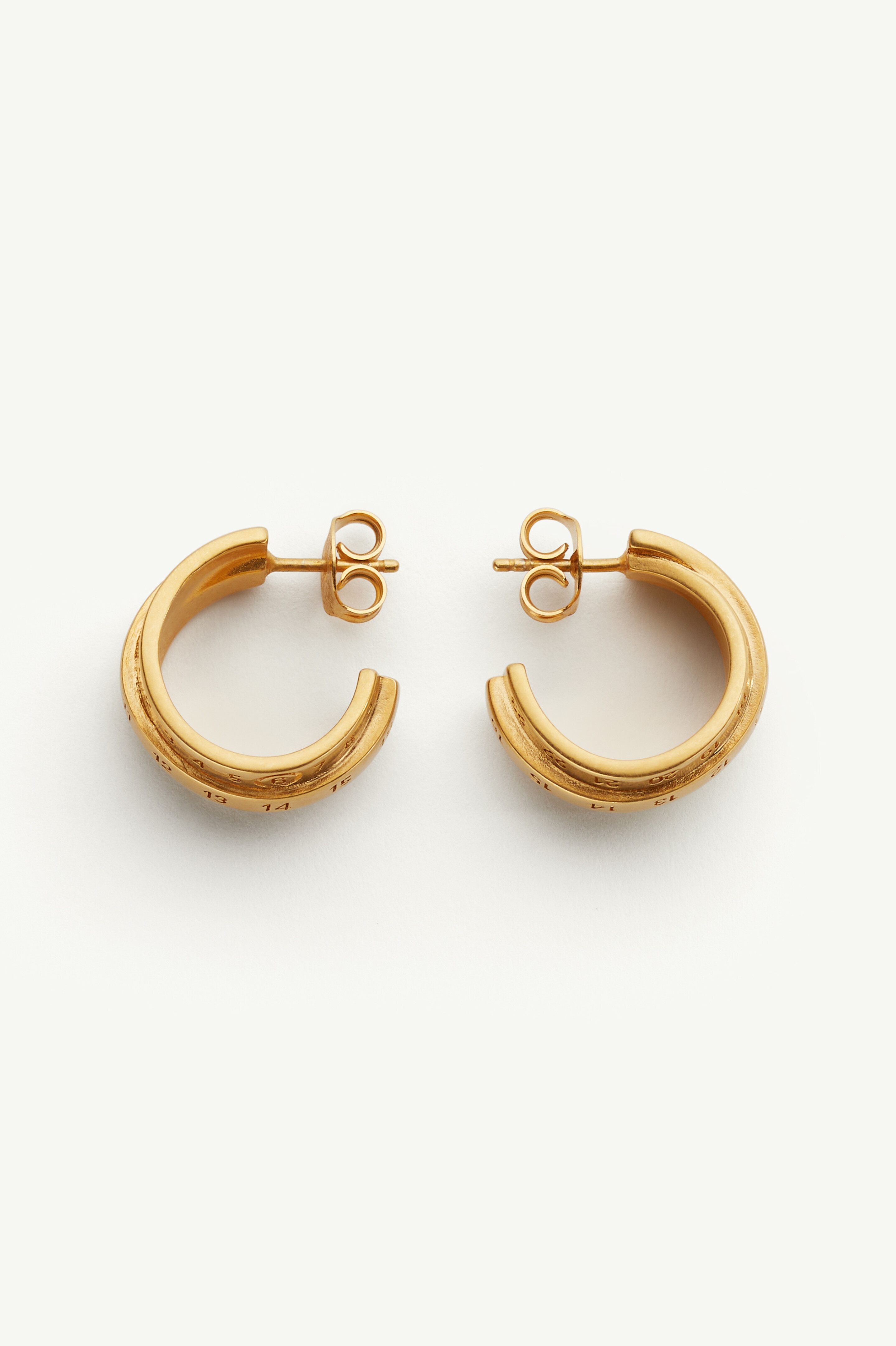 Gold-toned Brass Engraived Earrings | Maison Margiela