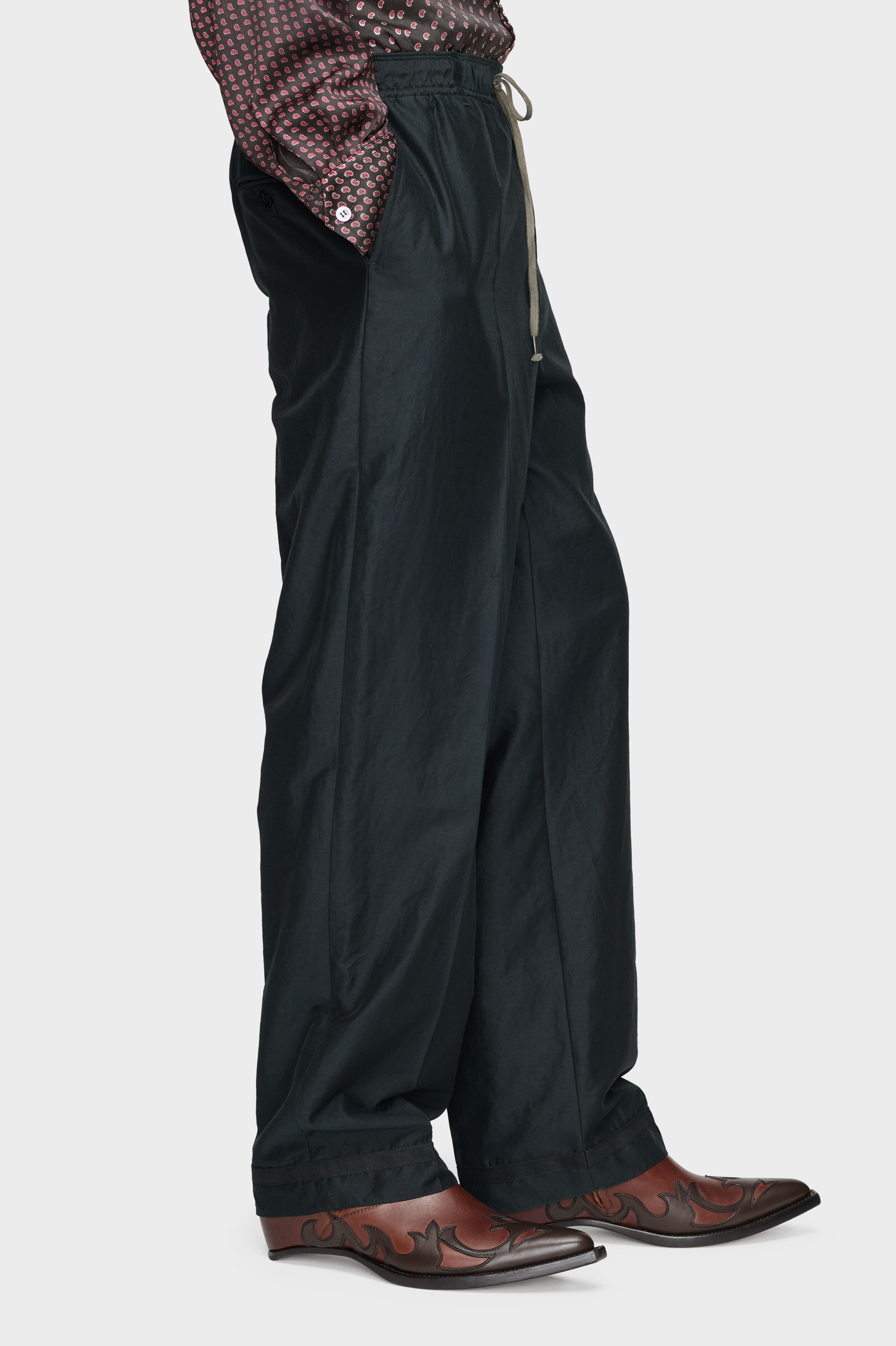 Dark Blue Cotton Drawstring Trousers | Maison Margiela Official