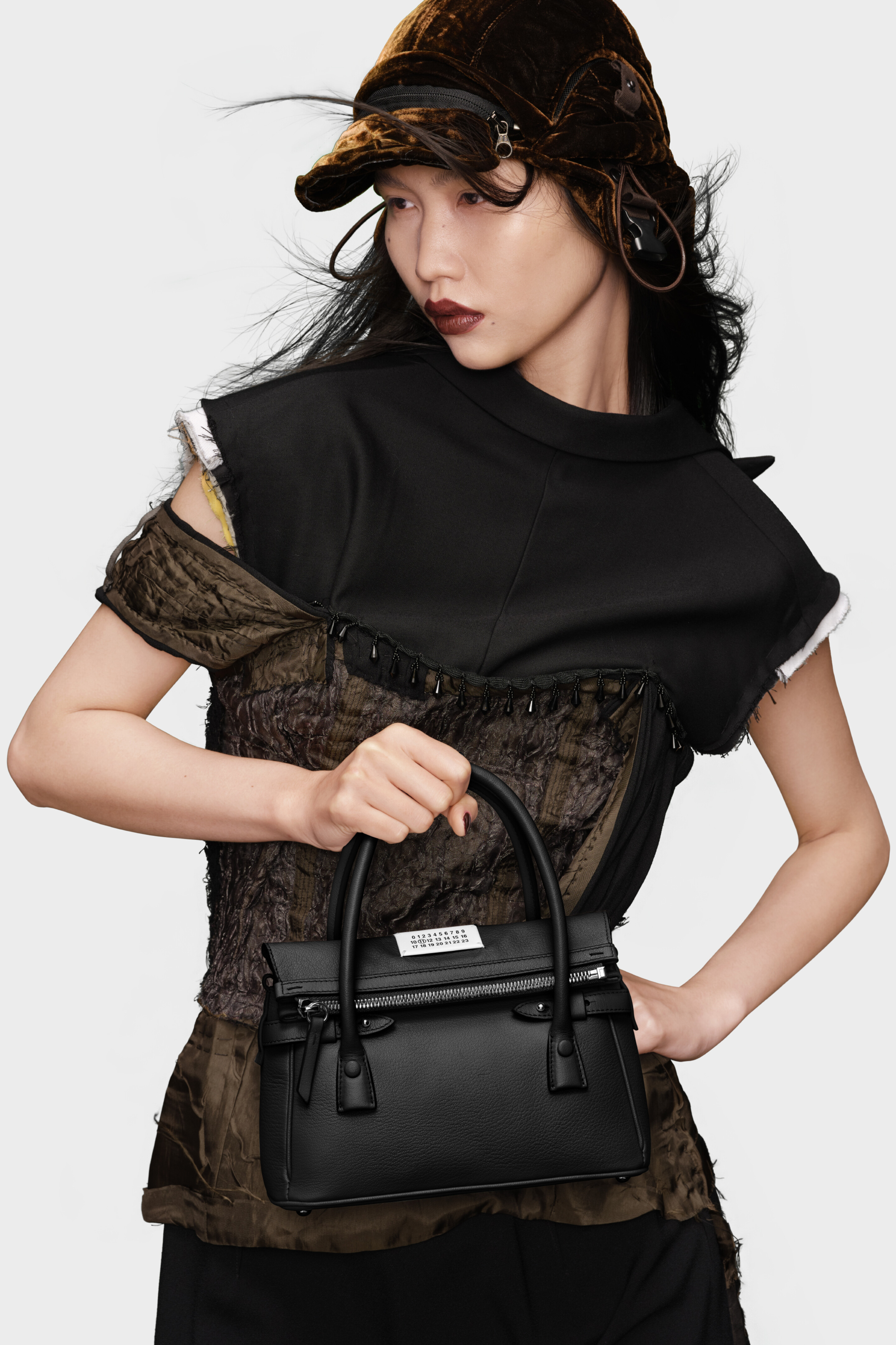 Black Leather 5AC East West Small Handbag | Maison Margiela Black Leather 5AC East West Small Handbag | Maison Margiela