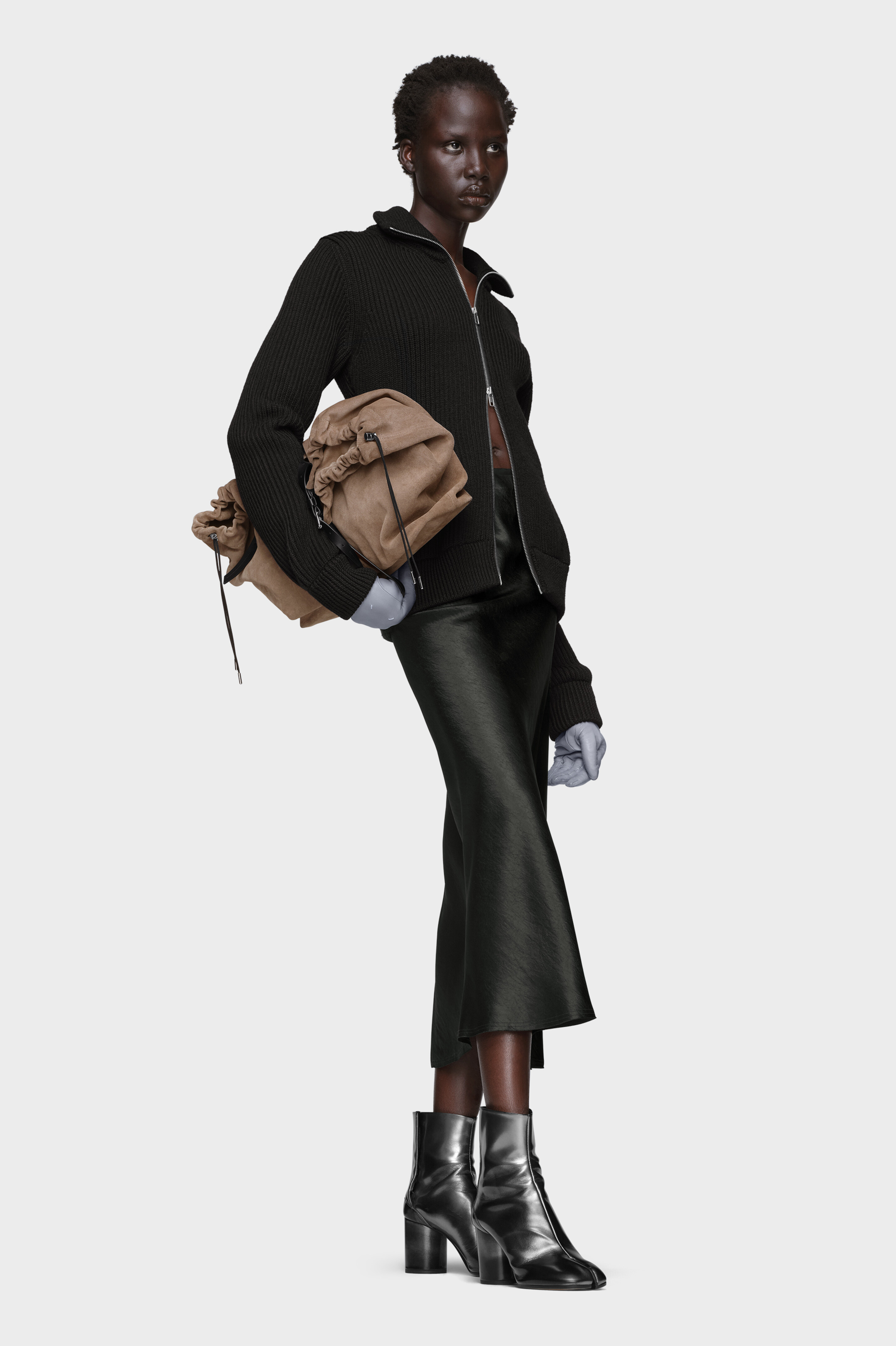 Wool zipped cardigan