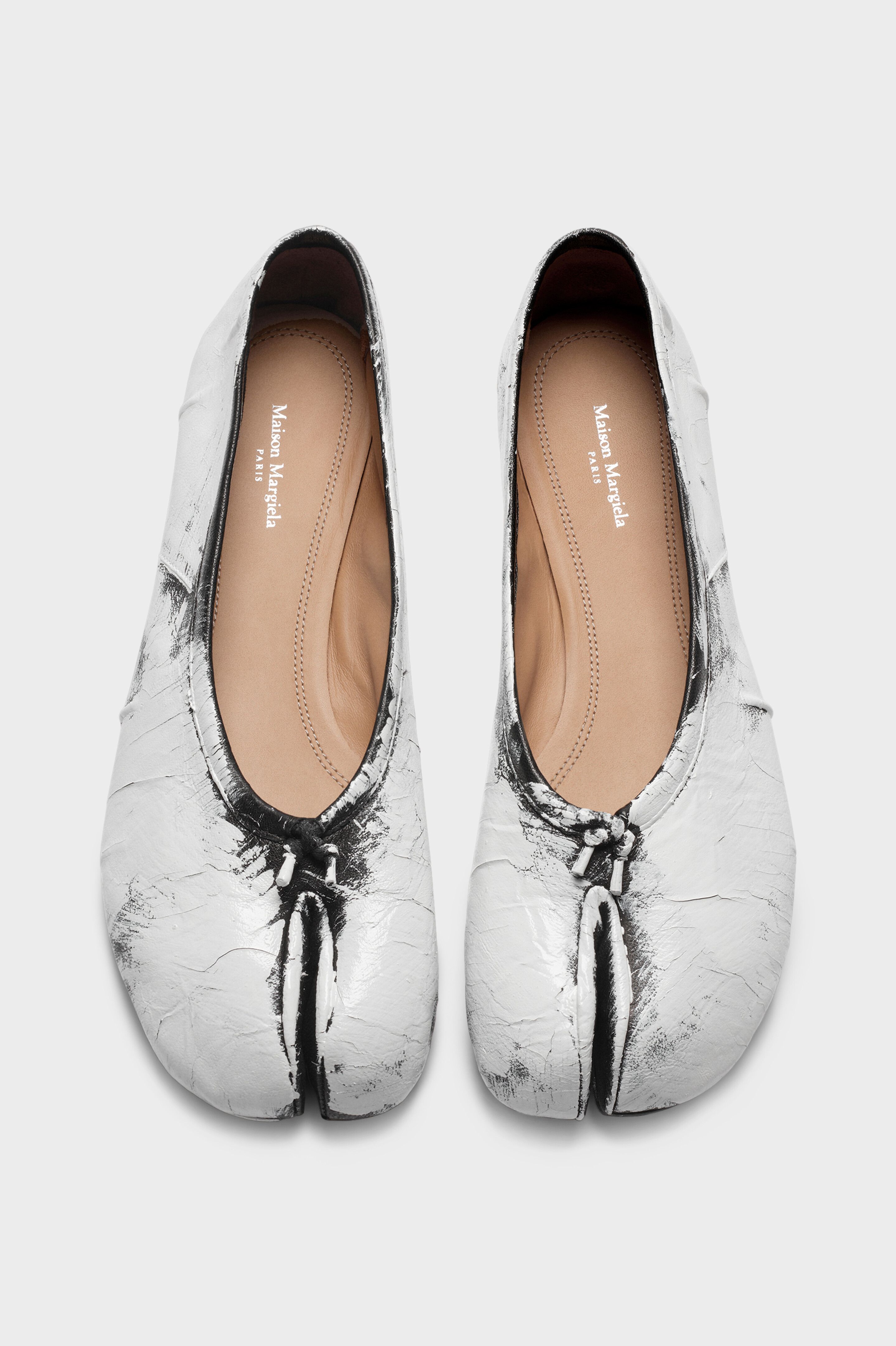 靴 Maison Margiela/ tabi ballet shoes Maison Margiela Tabi Leather Ballerina Shoes | Black | FARFETCH