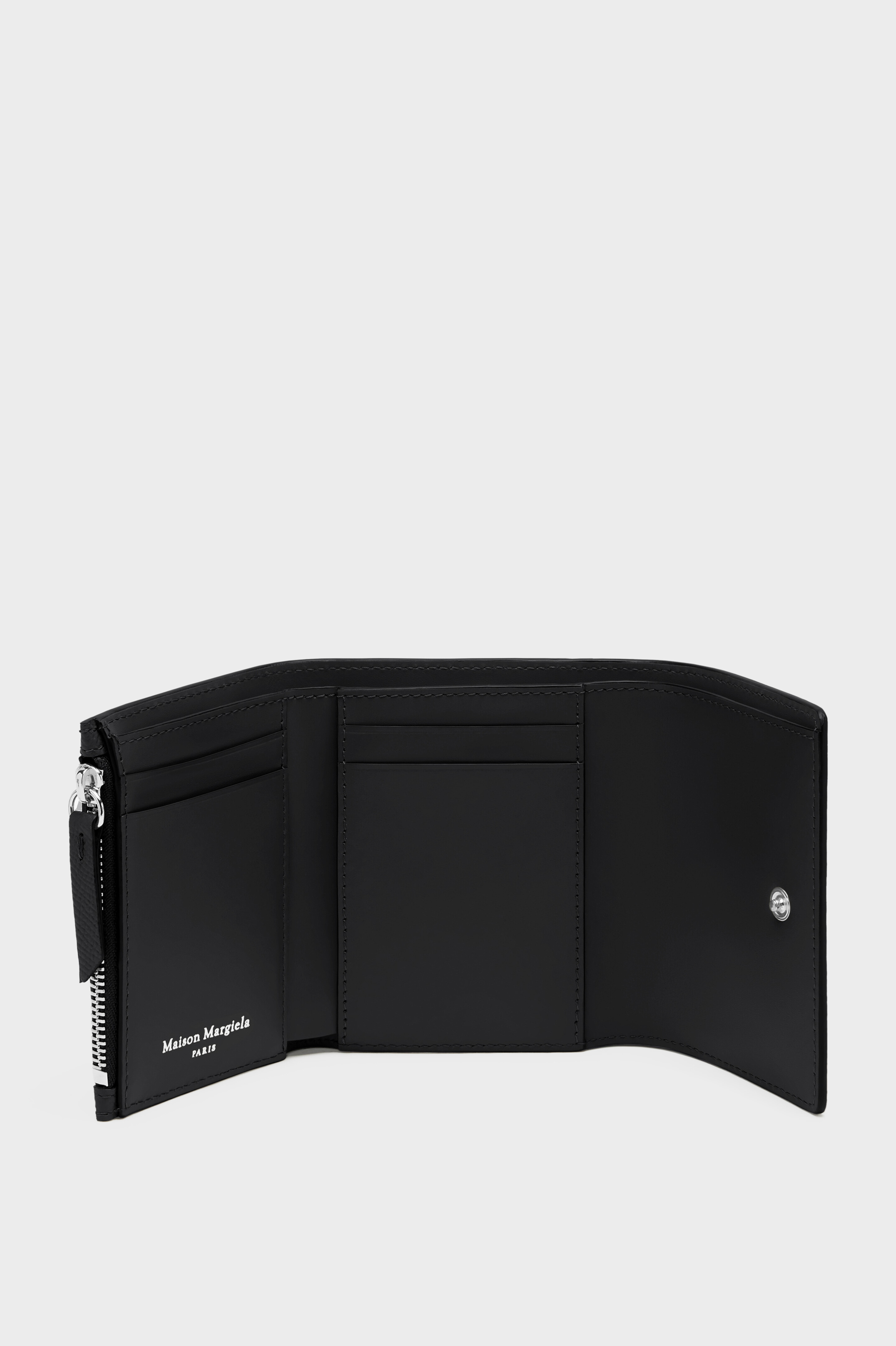 Black Leather Four Stitches Wallet | Maison Margiela