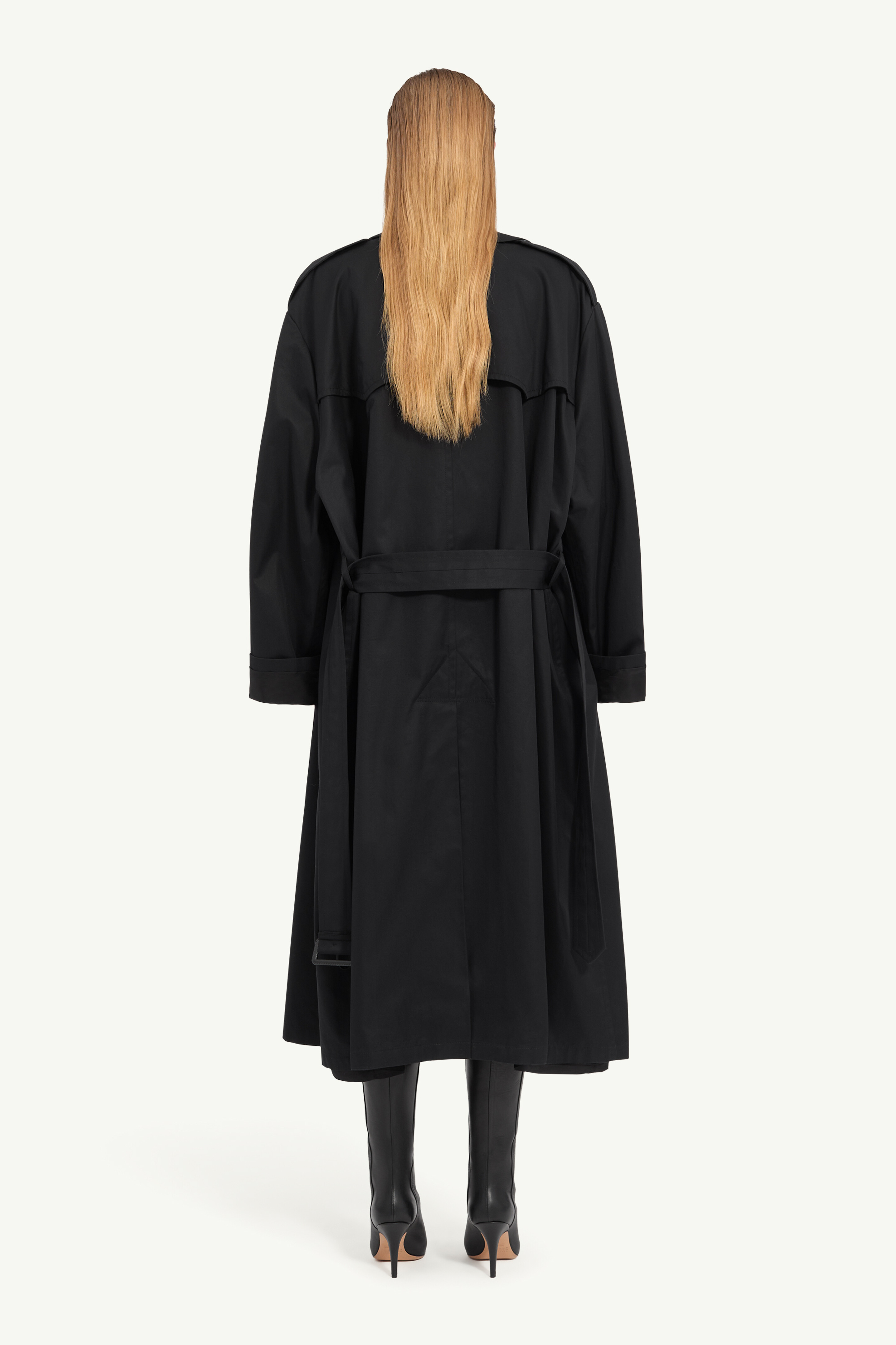 Black Cotton trench coat | MM6 Official