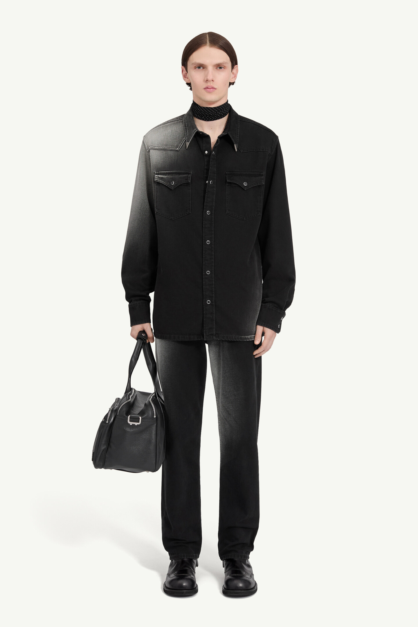 Men's Black Denim Shirt | MM6