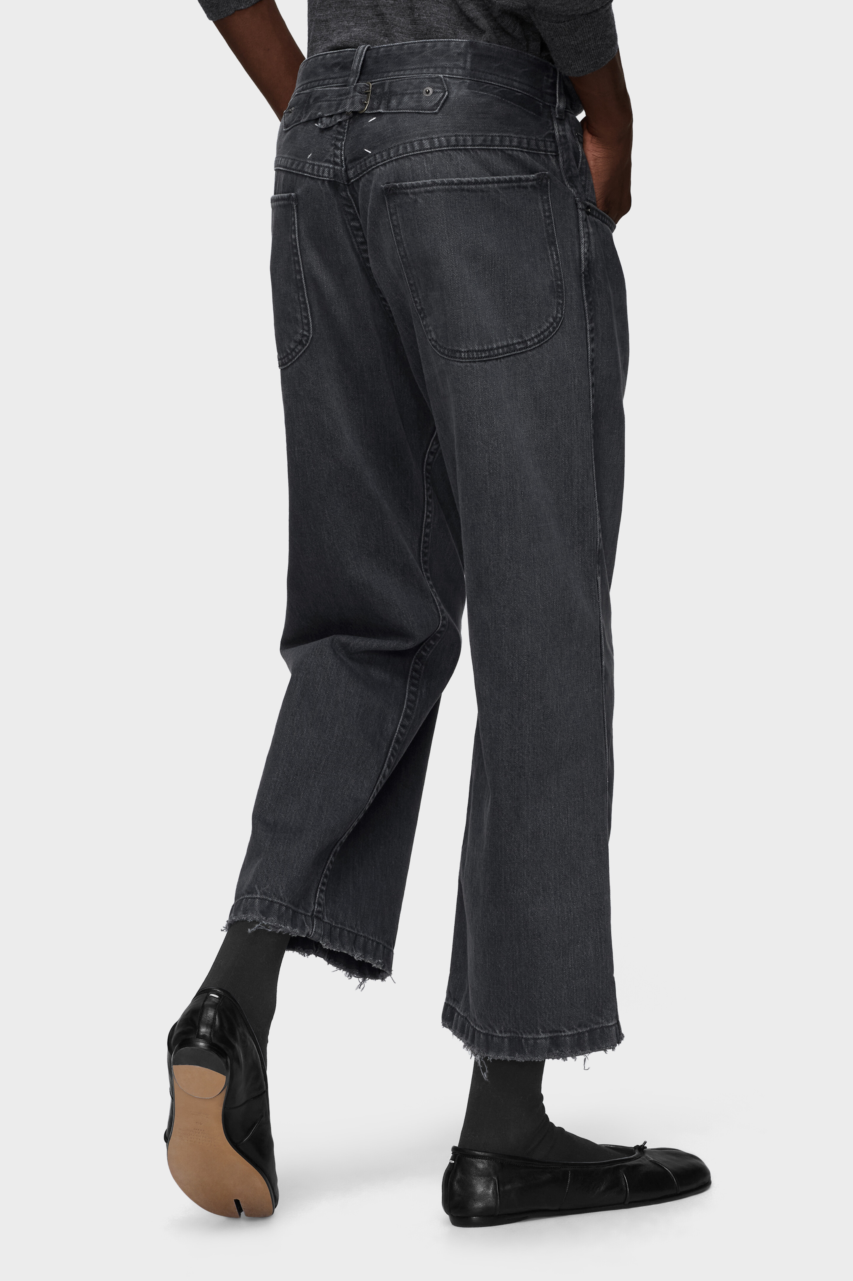 CROPPED DENIM TROUSERS