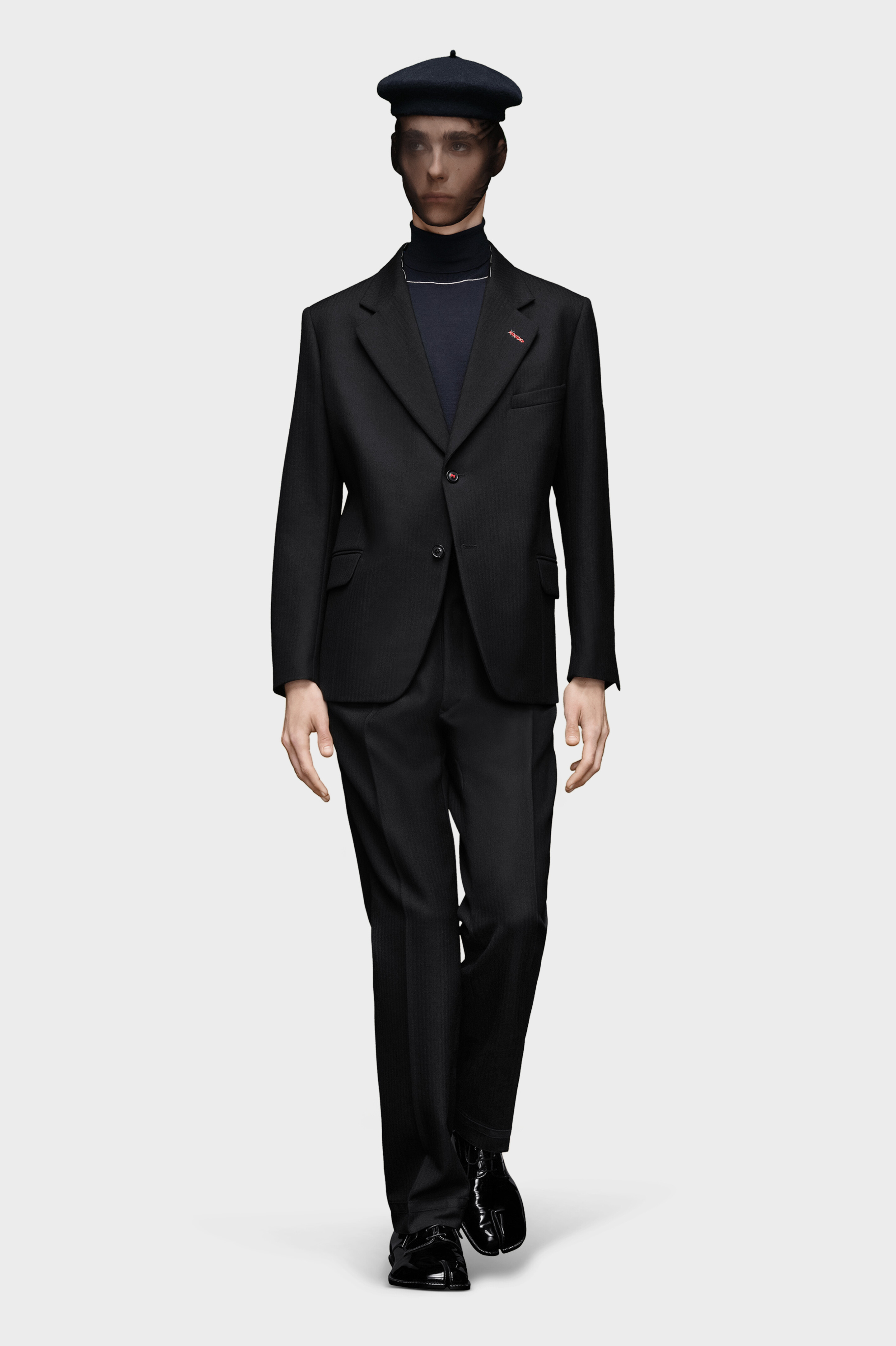 Black Herringbone wool jacket | Maison Margiela Official