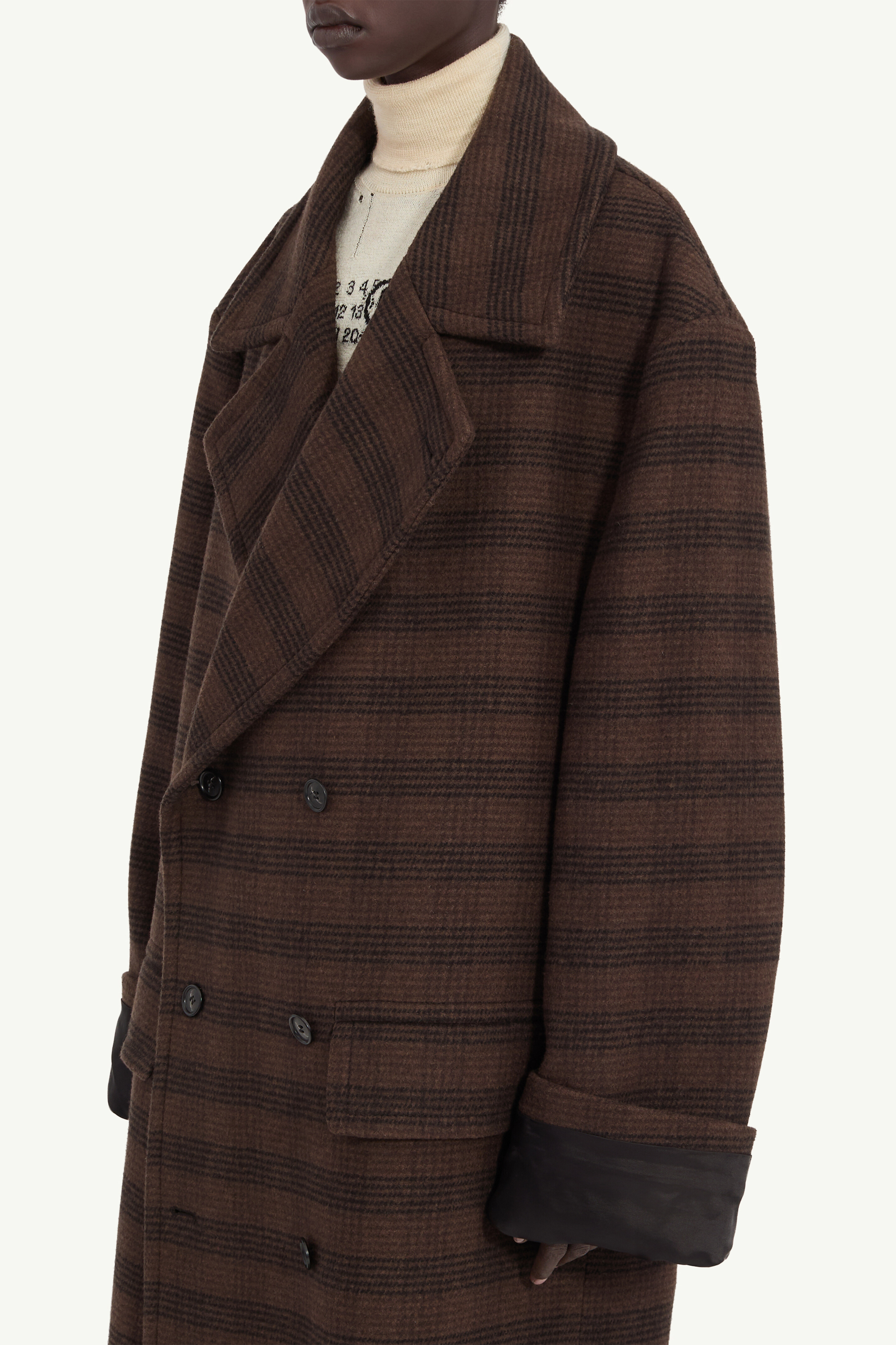 Women's Wool-Blend Checked Coat | MM6