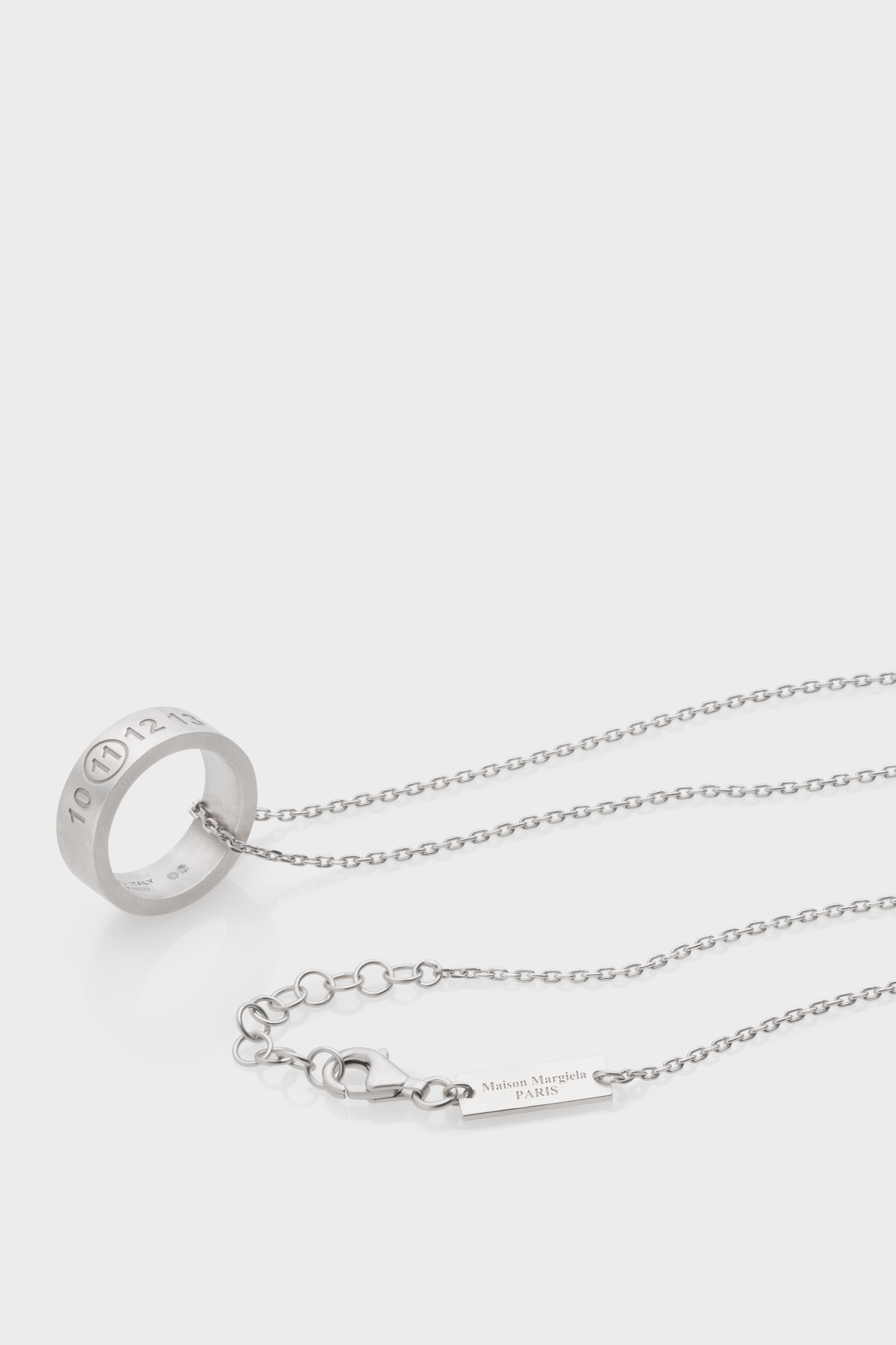 Silver Numerical ring pendant necklace | Maison Margiela Official