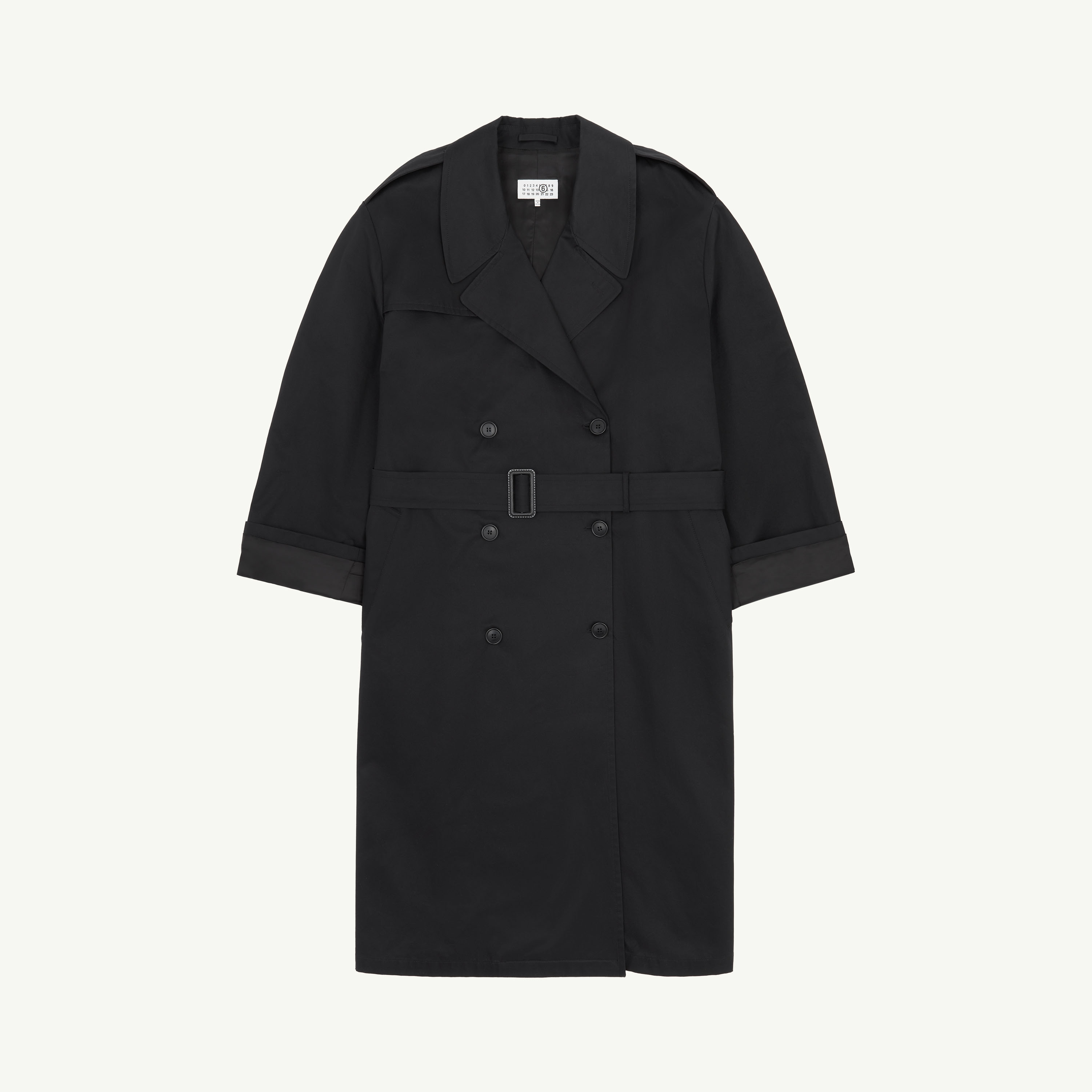 Black Cotton trench coat | MM6 Official