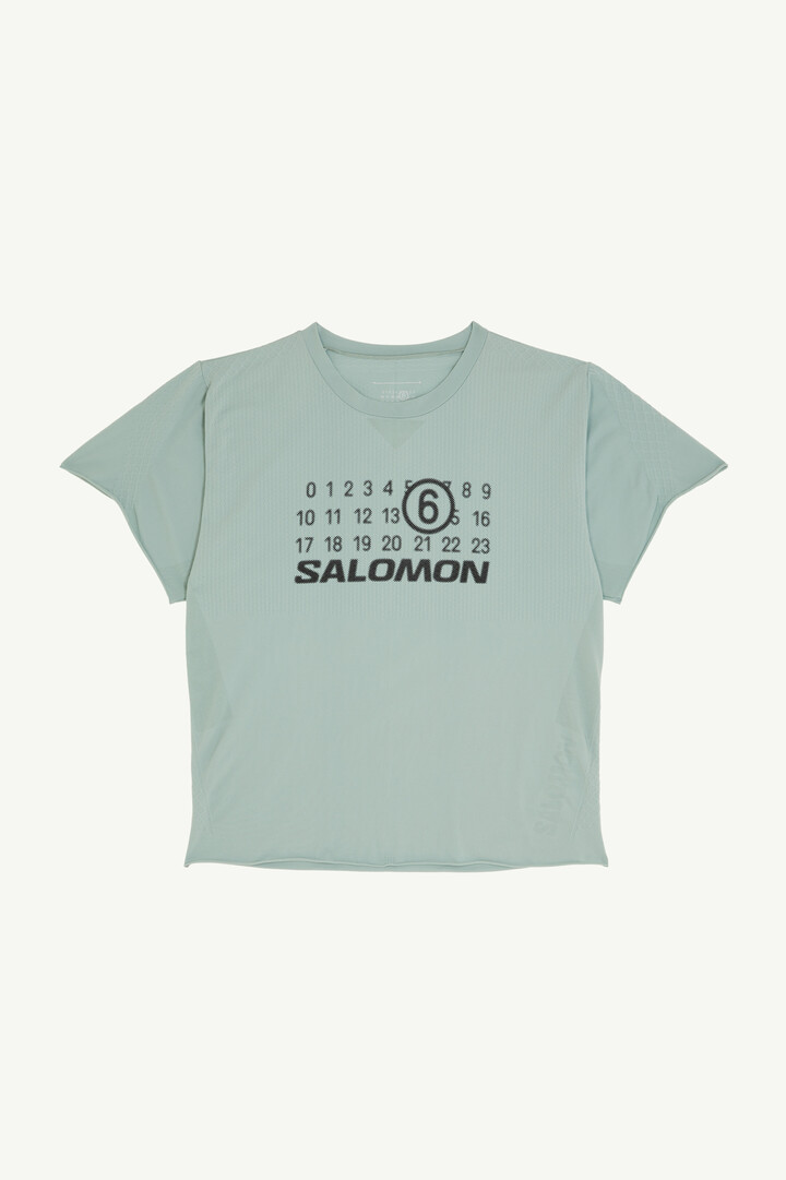 新品 L 25ss マルジェラ mm6 salomonコラボTシャツ 19011 Light Blue Seamless Crewneck T-Shirt | Maison Margiela