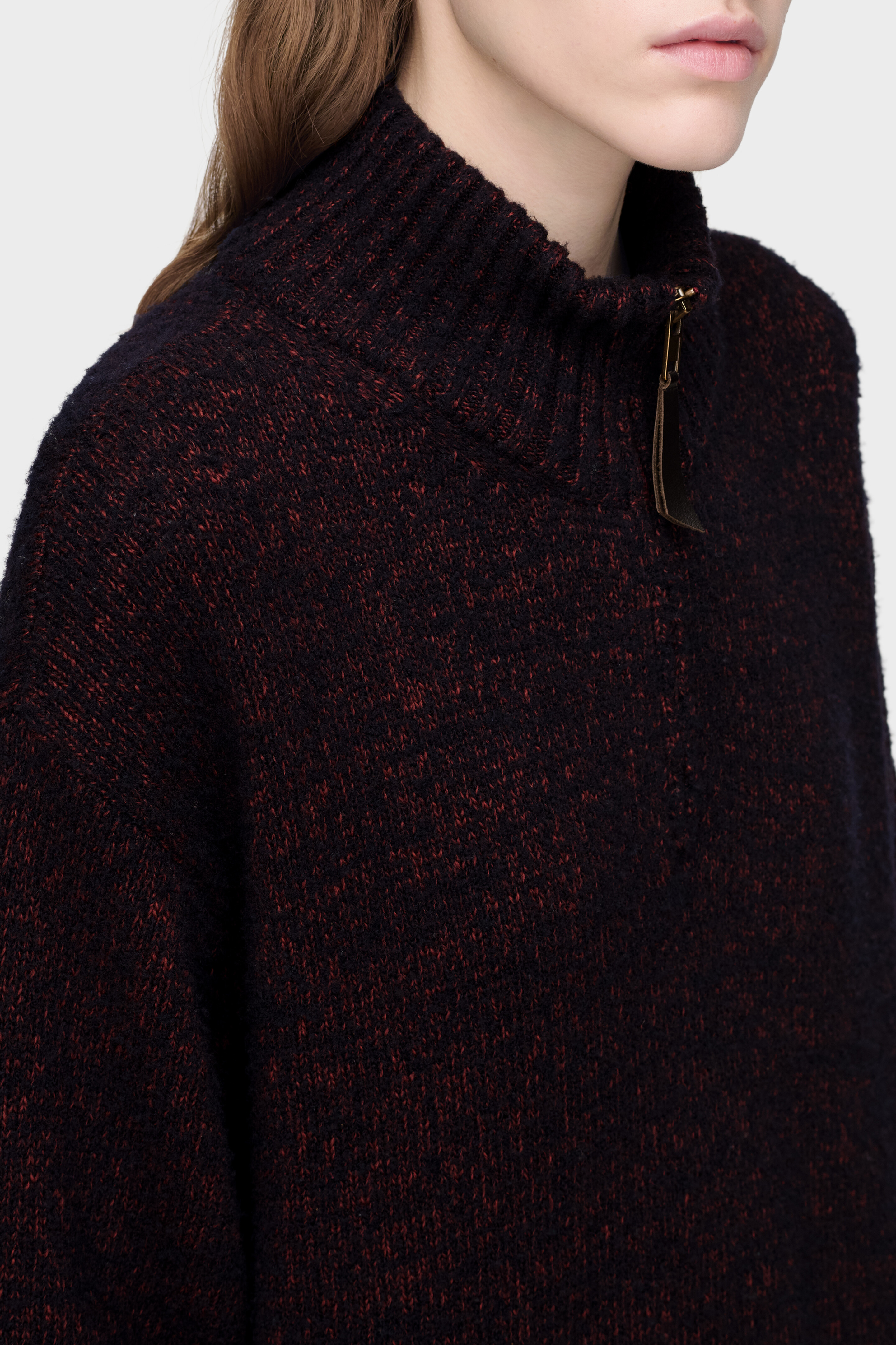 Bordeaux Half-Zip Knit Sweater | Maison Margiela Official