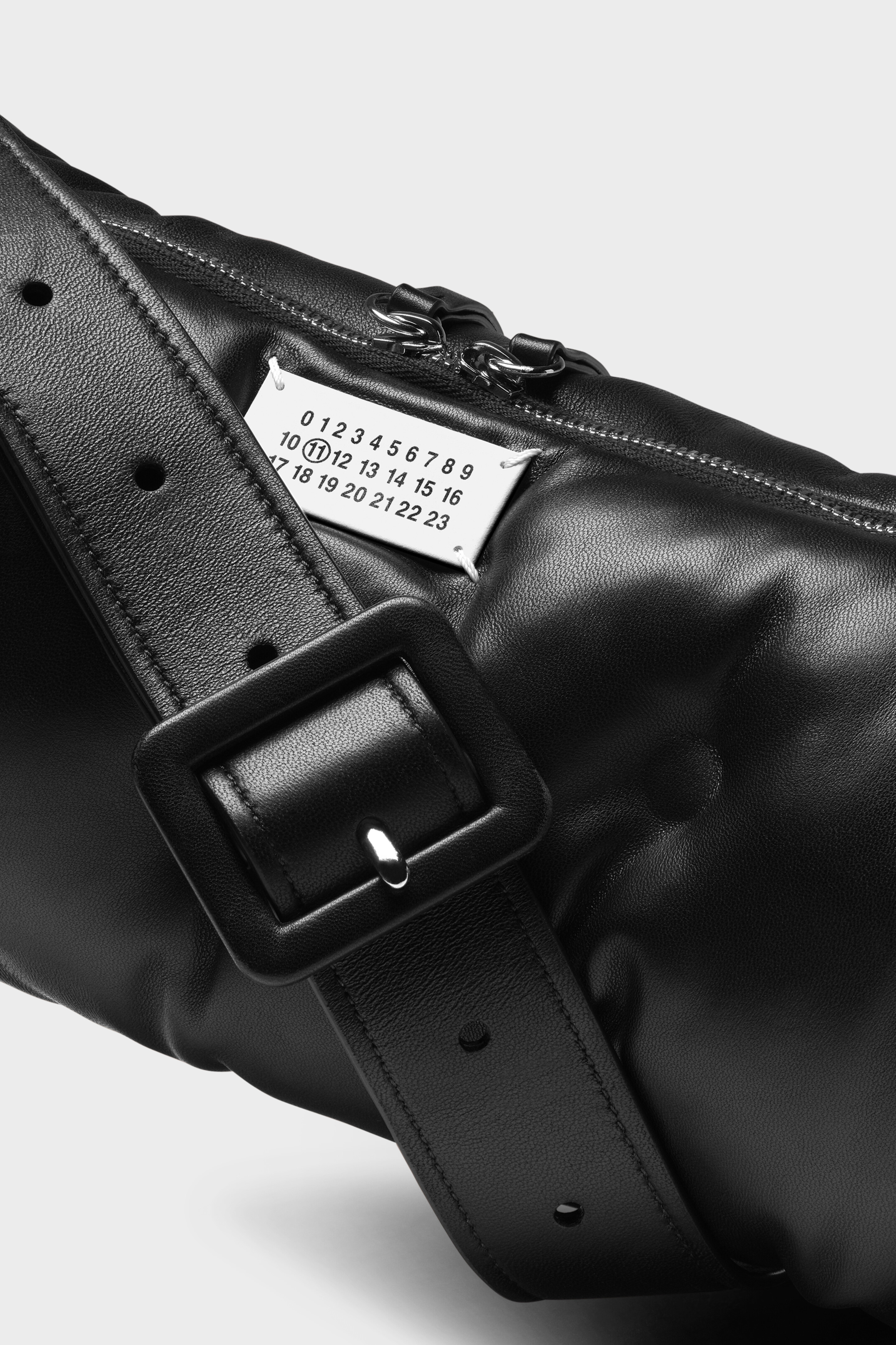 Black Leather Glam Slam Pillow Bag Maison Margiela