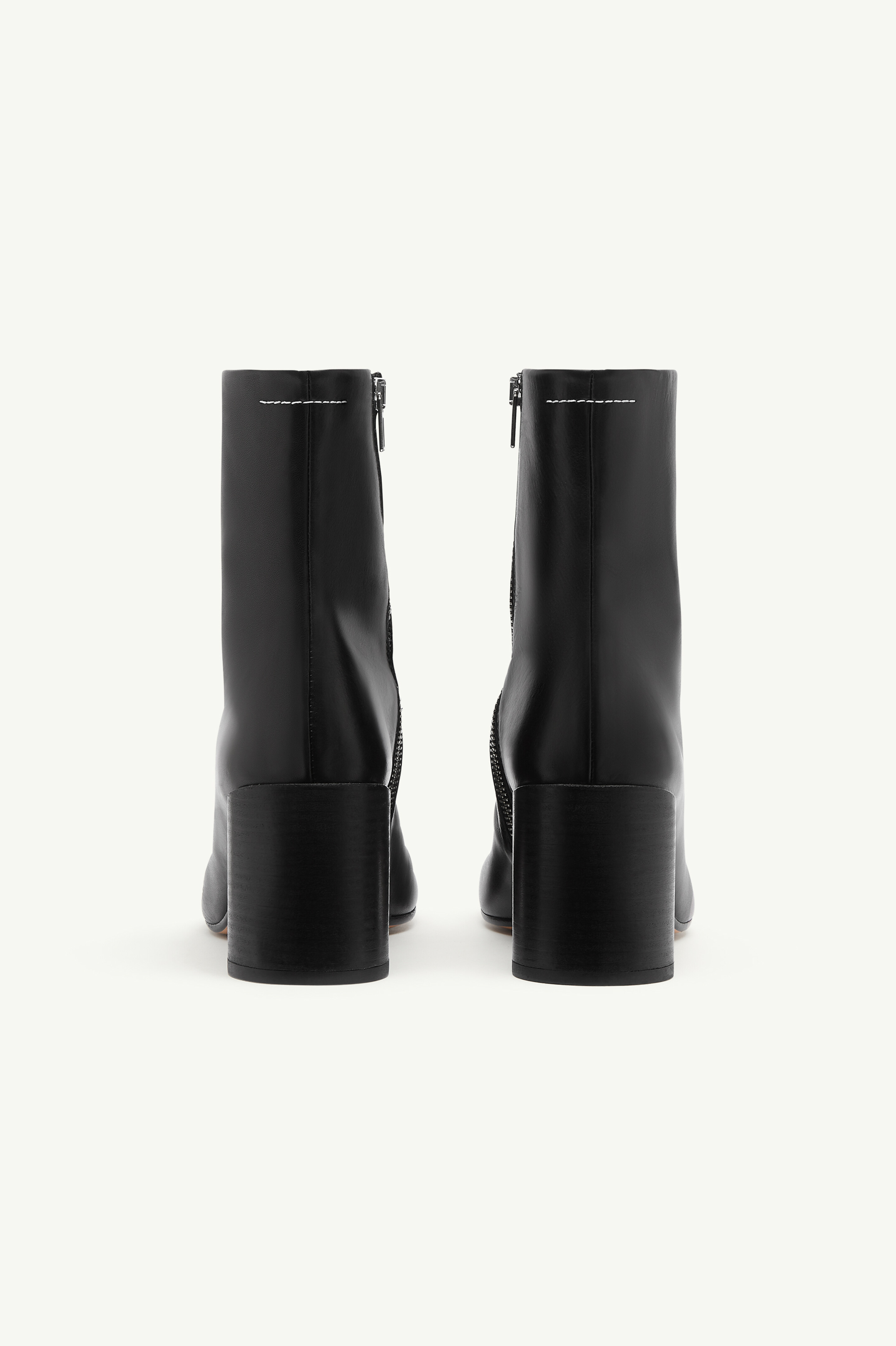 Black Calf Leather Stitched Ankle Boots | Maison Margiela