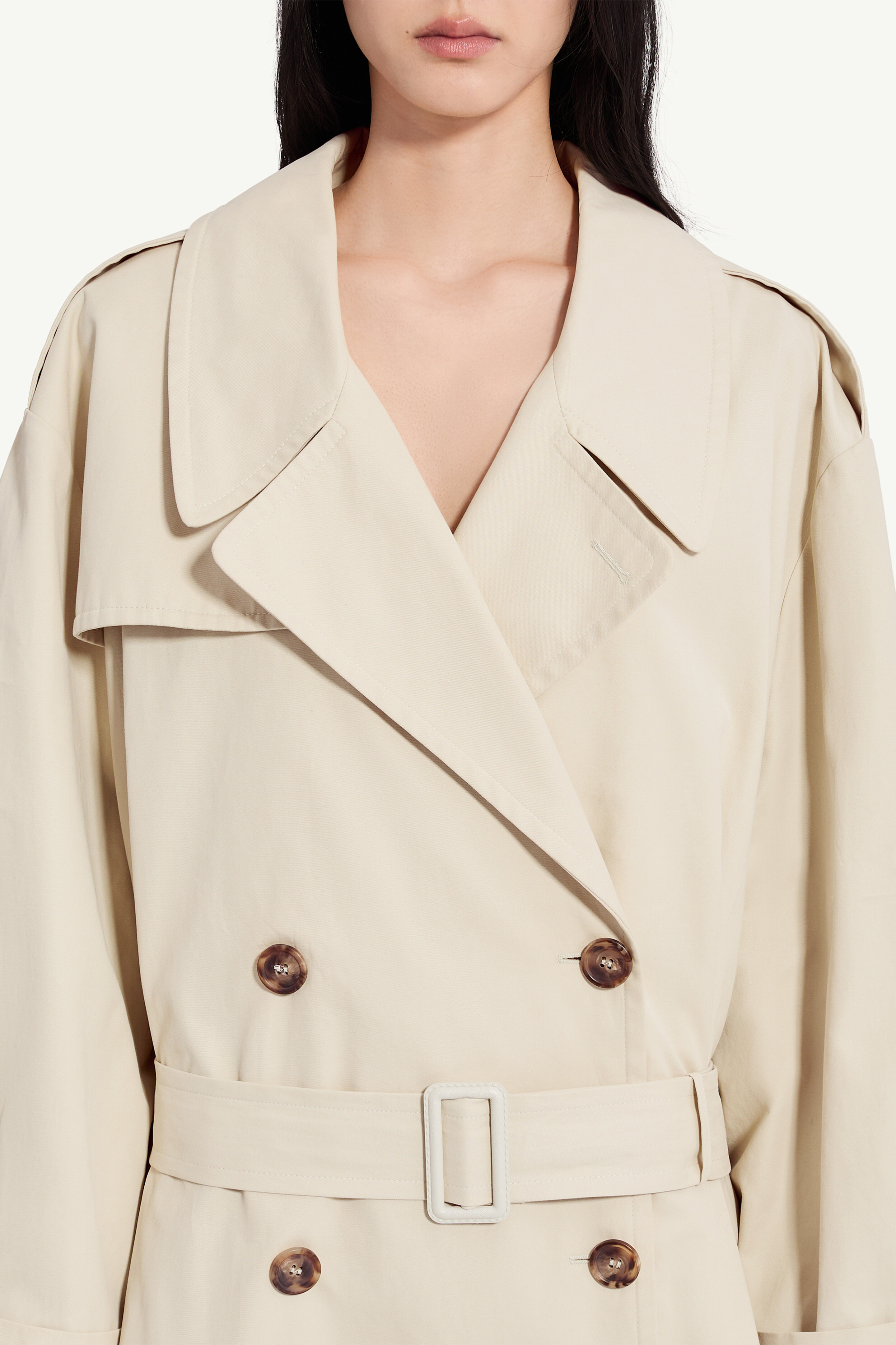 Cotton twill trench coat