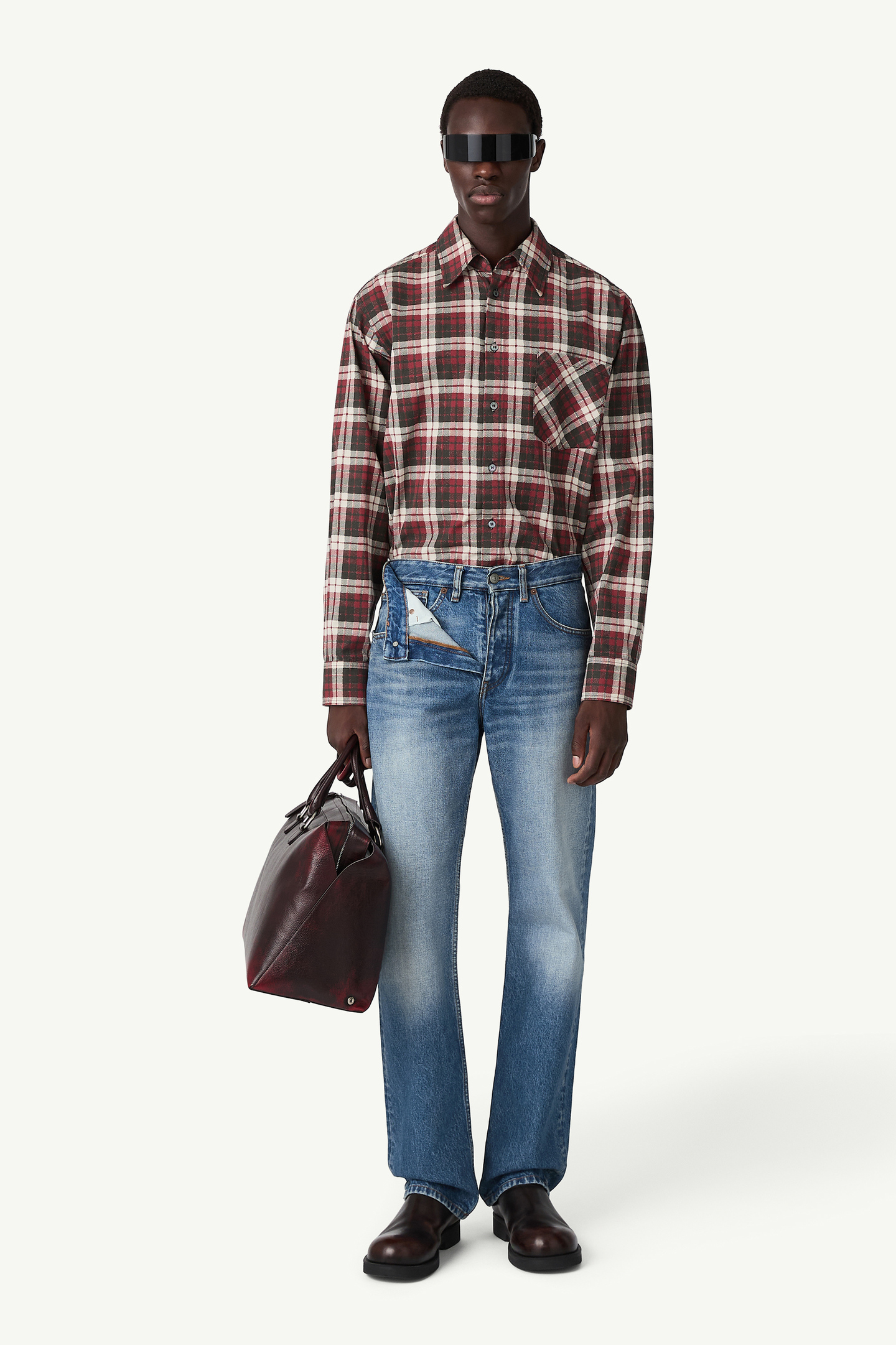 Blue Straight-leg denim jeans | MM6 Official