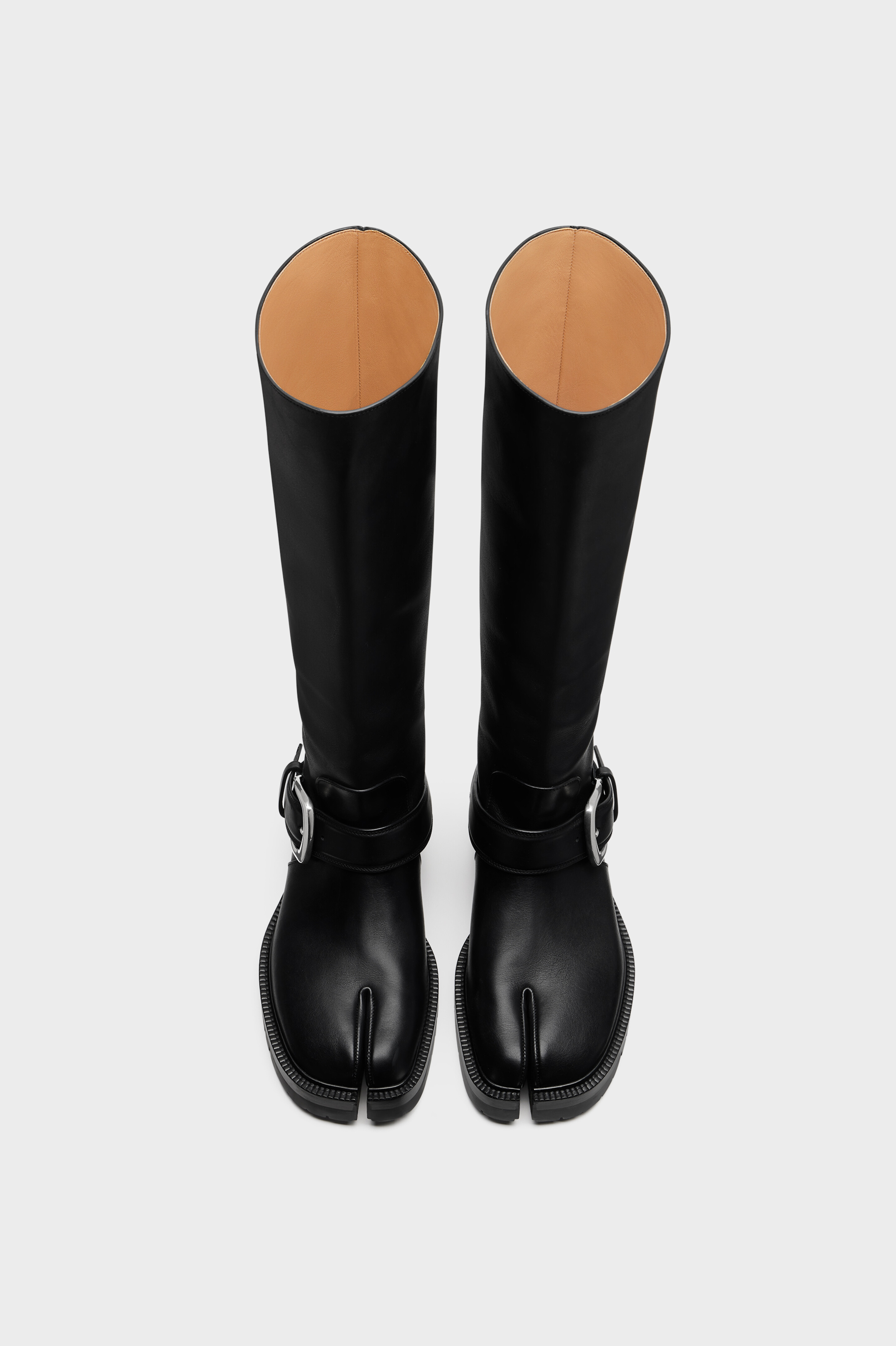 Men's Black Leather Tabi County Knee Boots | Maison Margiela