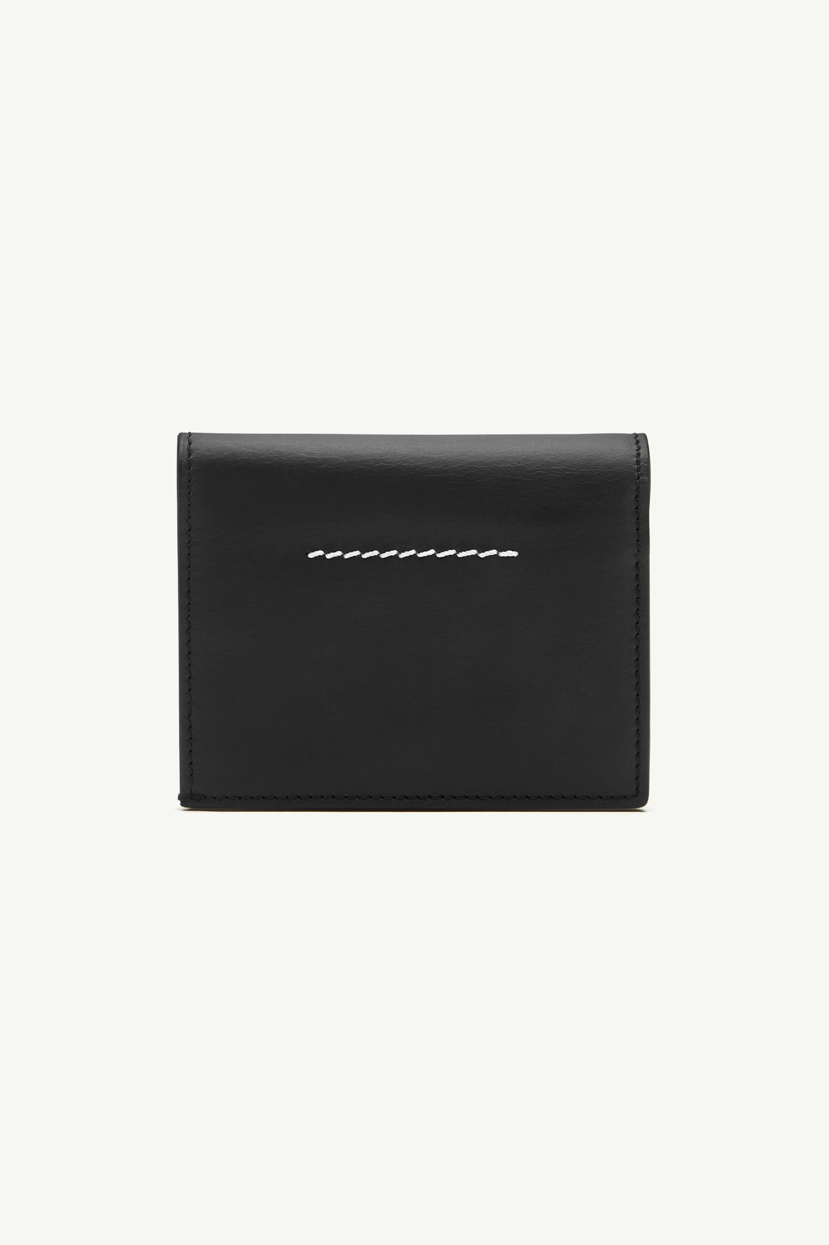 Black Leather Bifold Zip Wallet | Maison Margiela