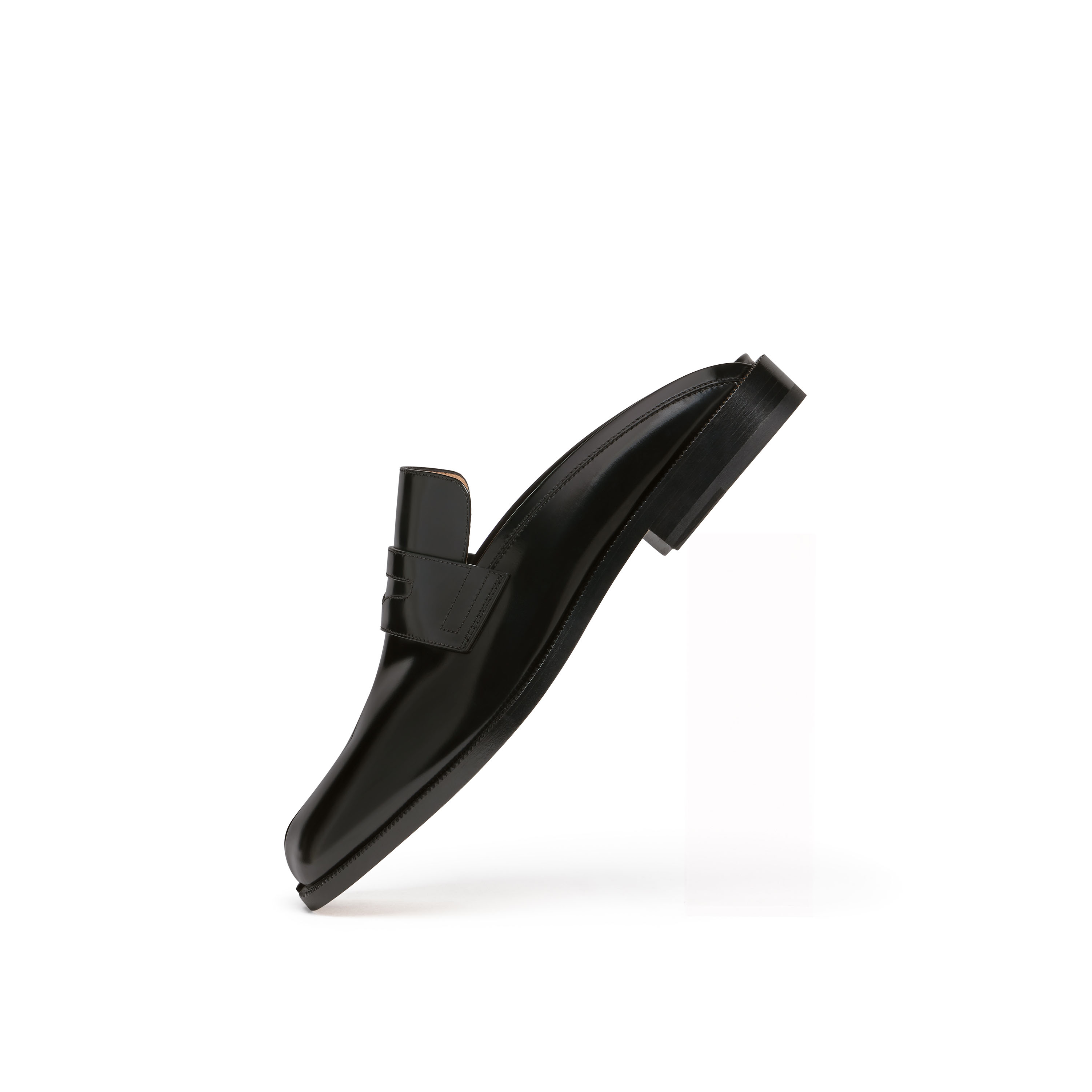 Men's Black Leather Tabi City Loafer Mules | Maison Margiela