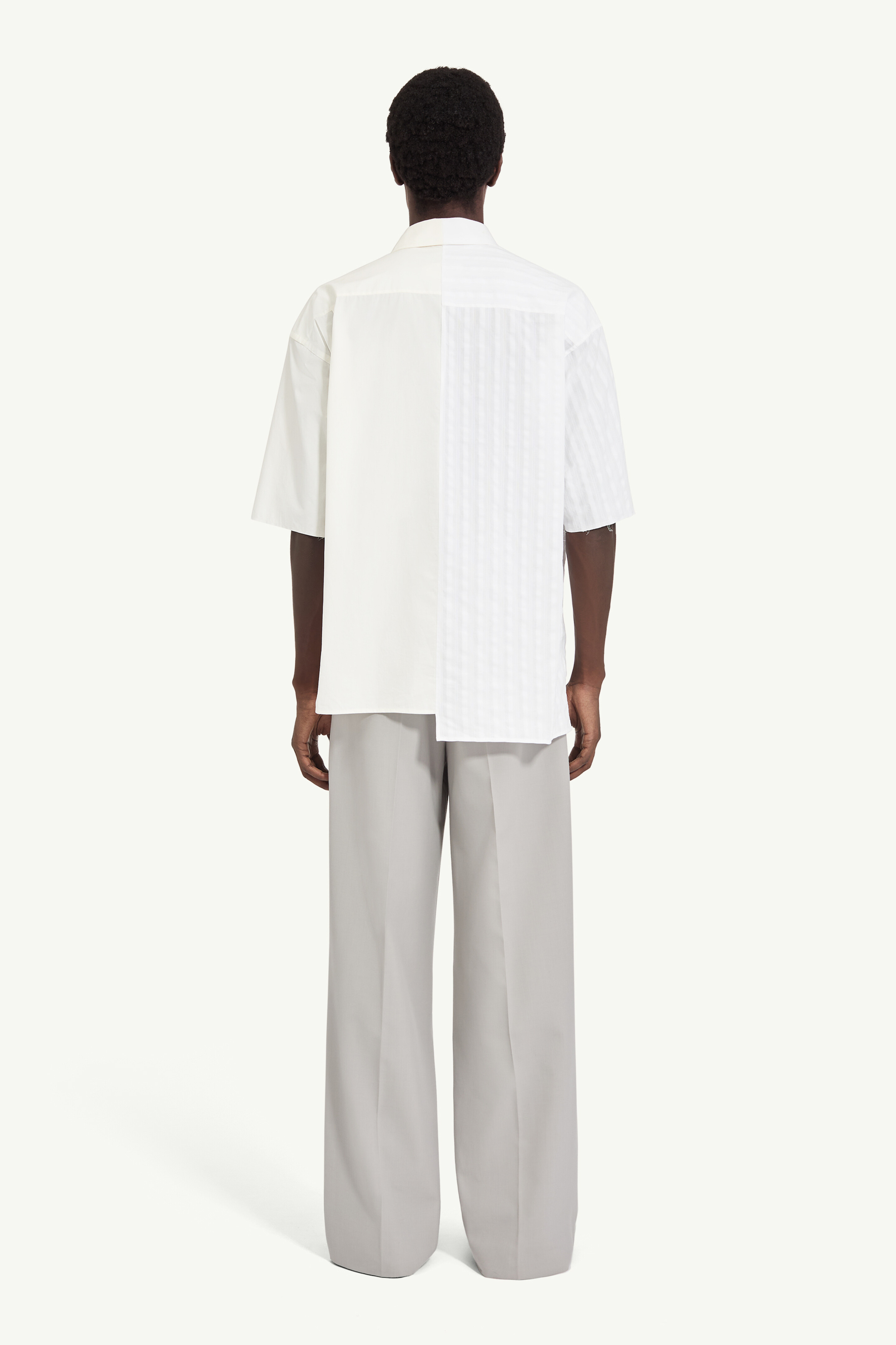 ツートーン コットンポプリン シャツ