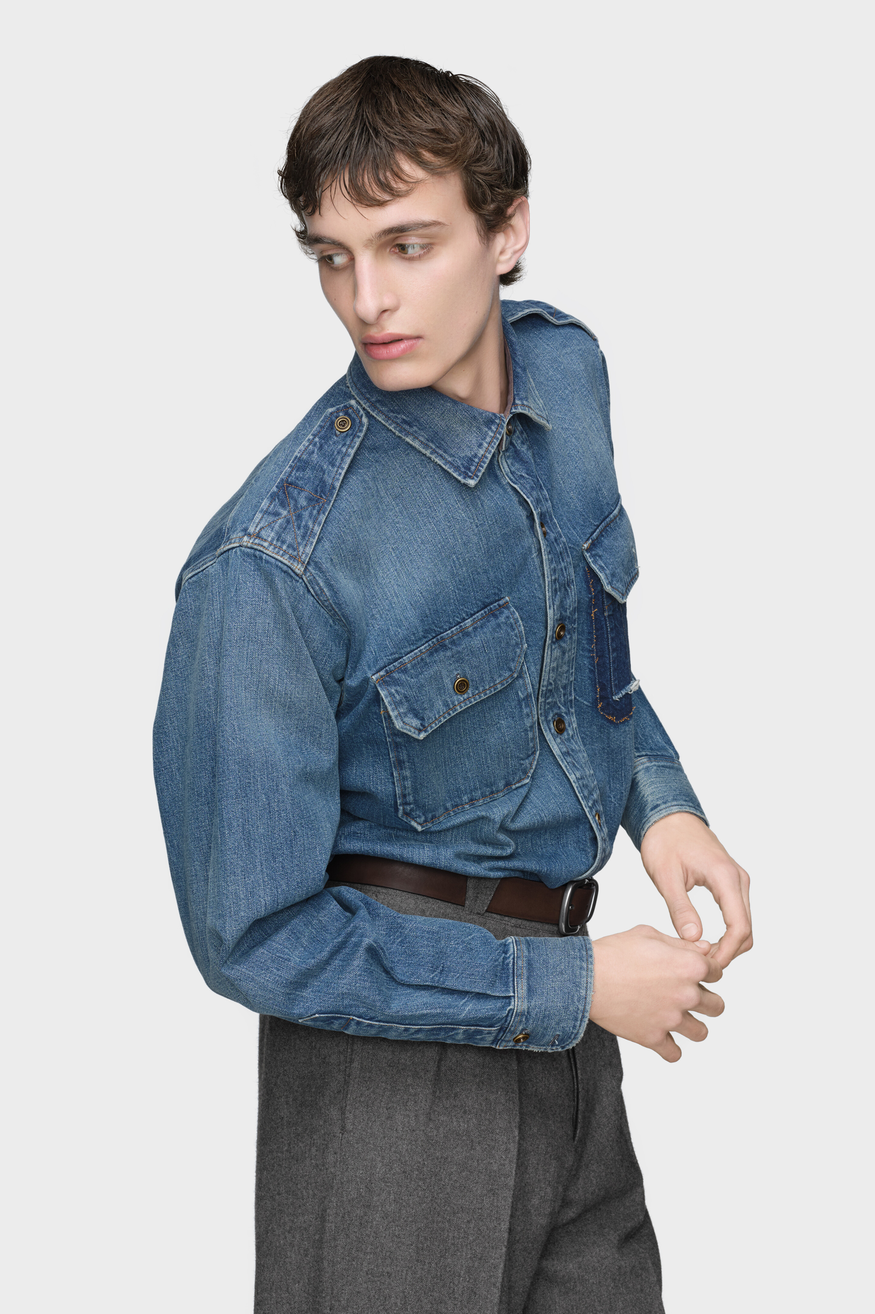 Men's Blue Cotton Denim Shirt | Maison Margiela