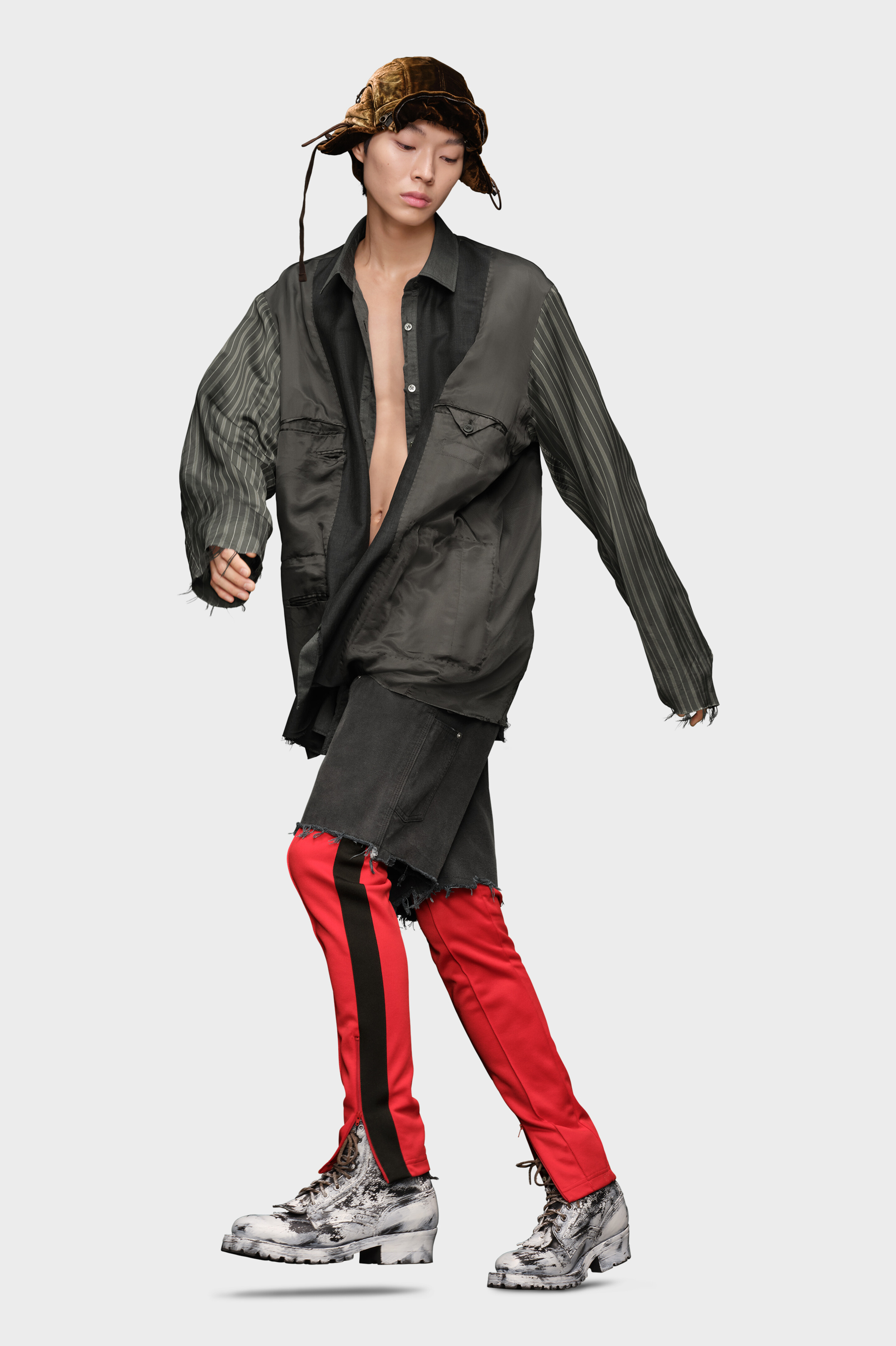 Patchwork inside-out jacket