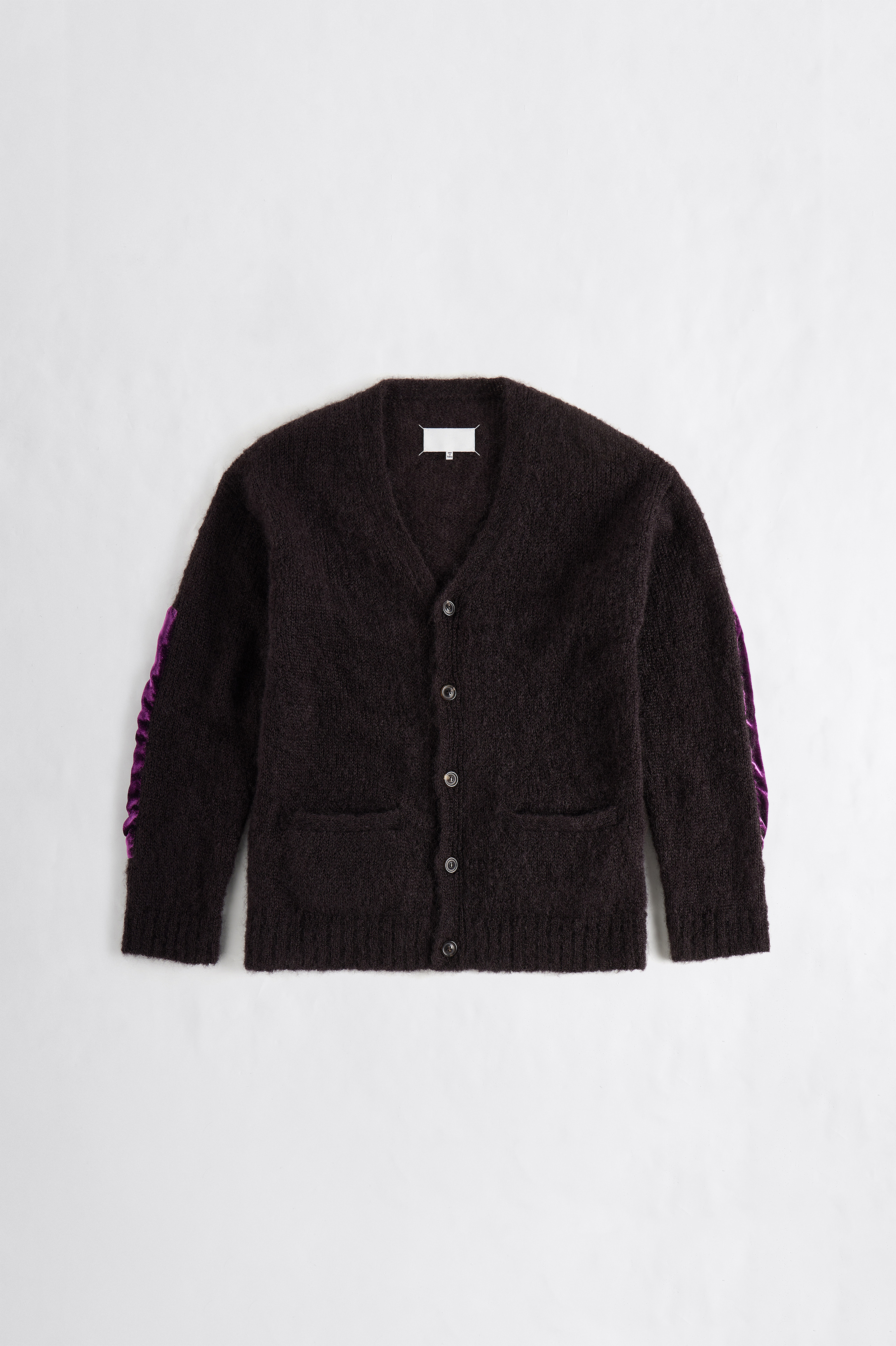 Aubergine Velvet Patch Mohair Cardigan | Maison Margiela Official