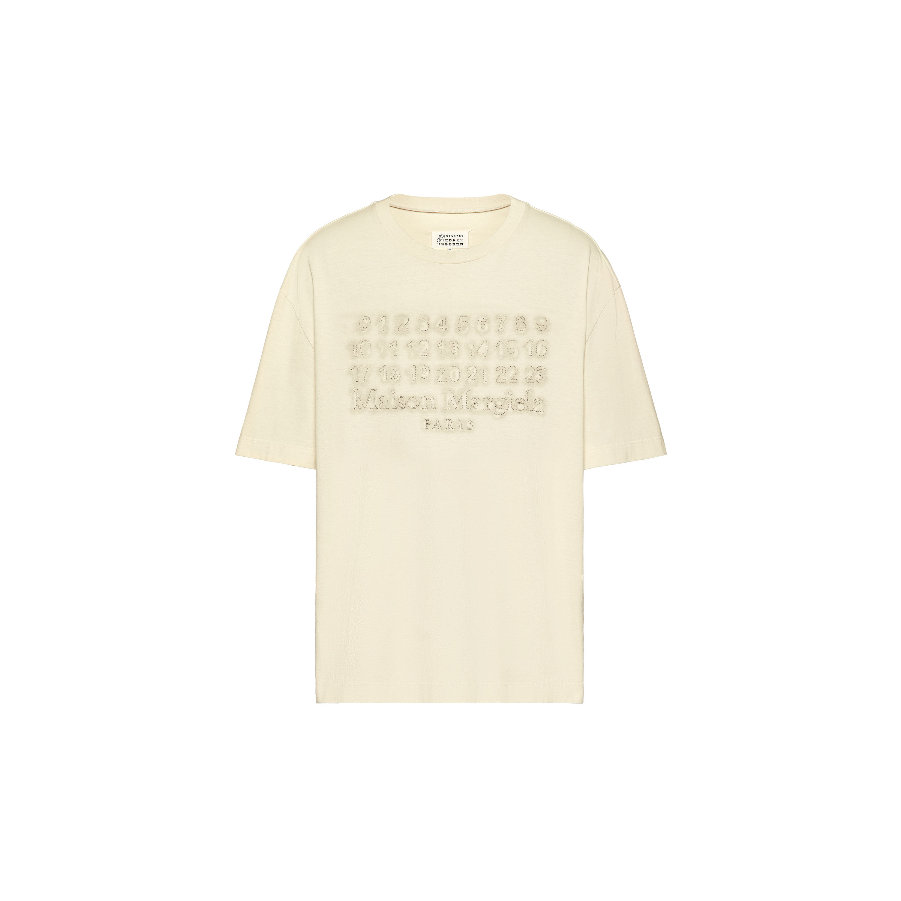 Ecru Embroidered logo T-shirt | Maison Margiela Official