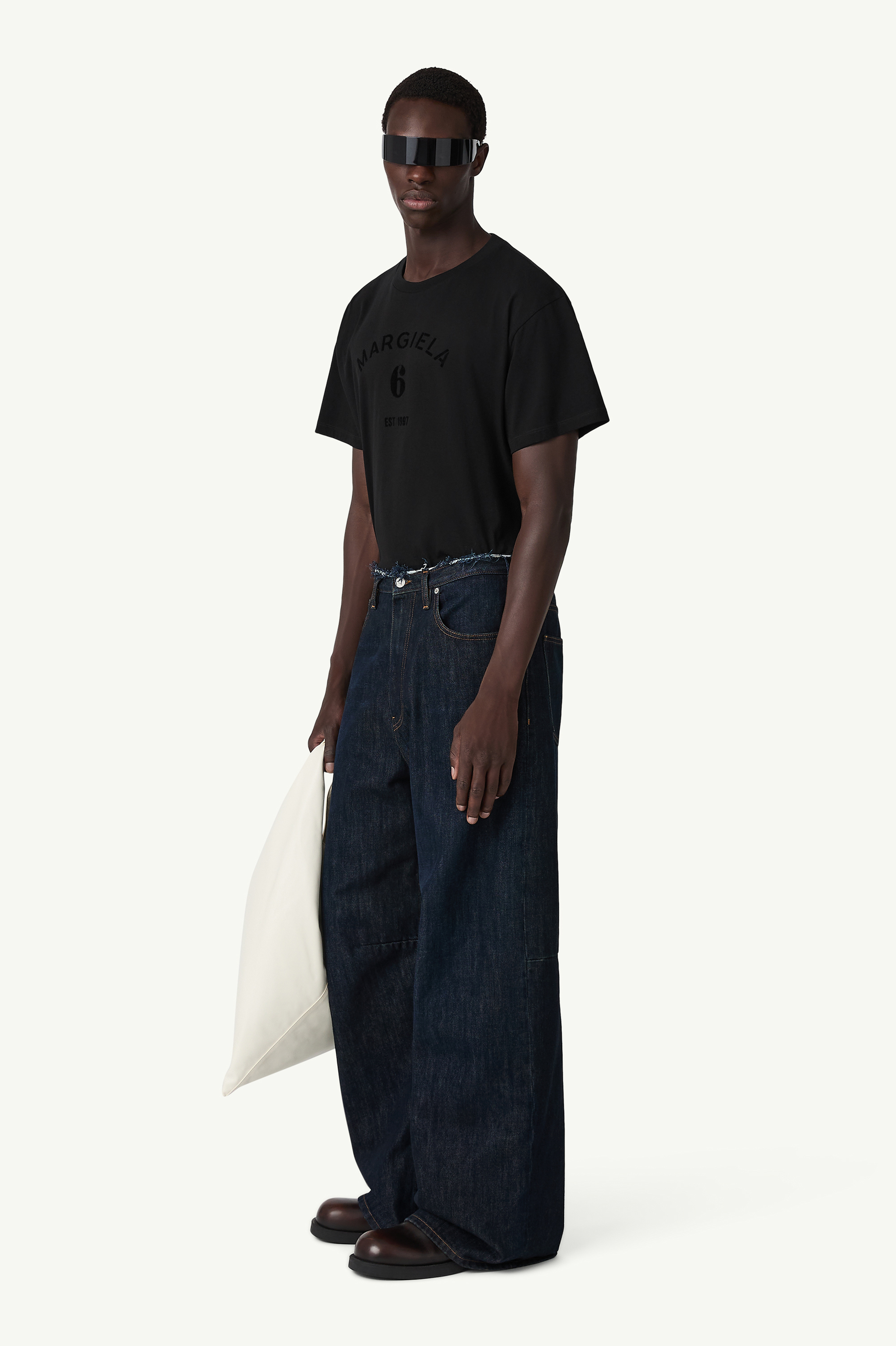 Blue Wide-leg denim jeans | MM6 Official