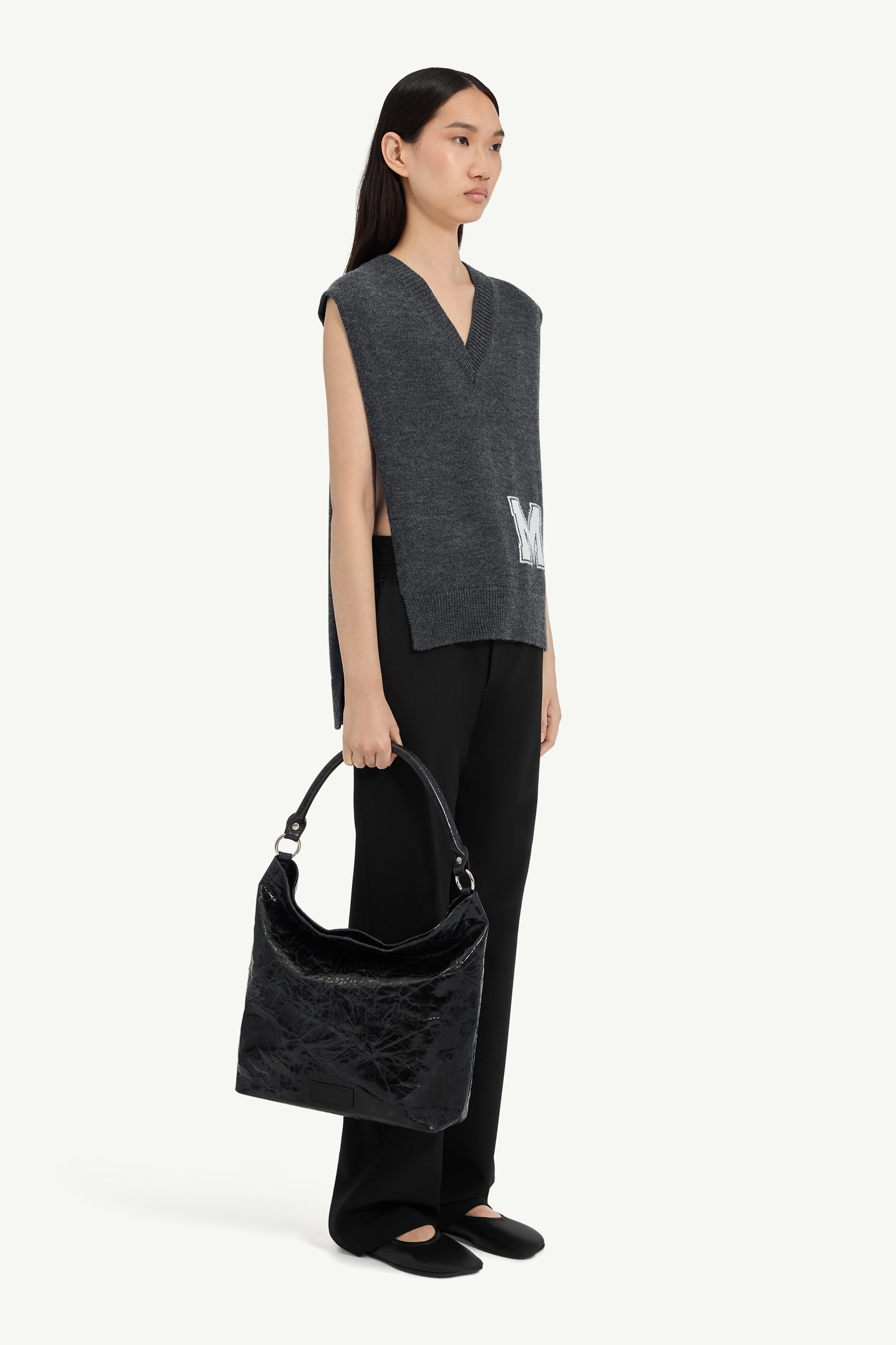 Dark grey Sleeveless knit vest | Maison Margiela Official