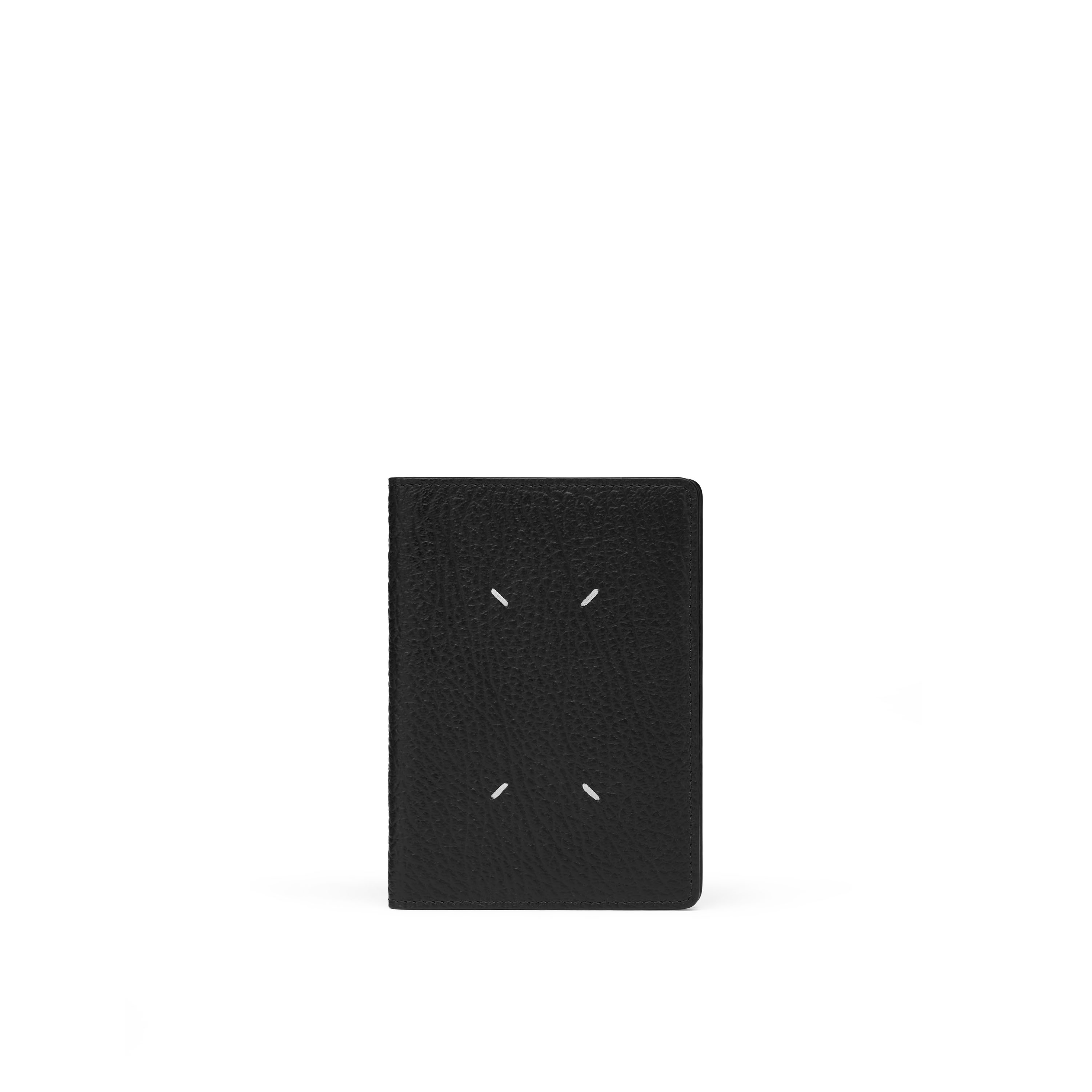 Black 100% Leather Four Stitches Document Holder