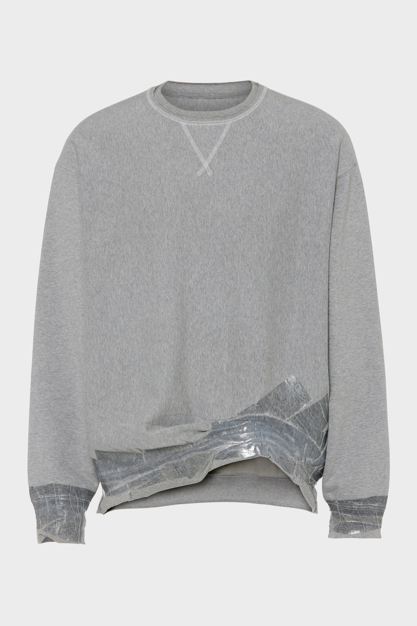 Grey Melange Taped Jersey Sweatshirt | Maison Margiela Official