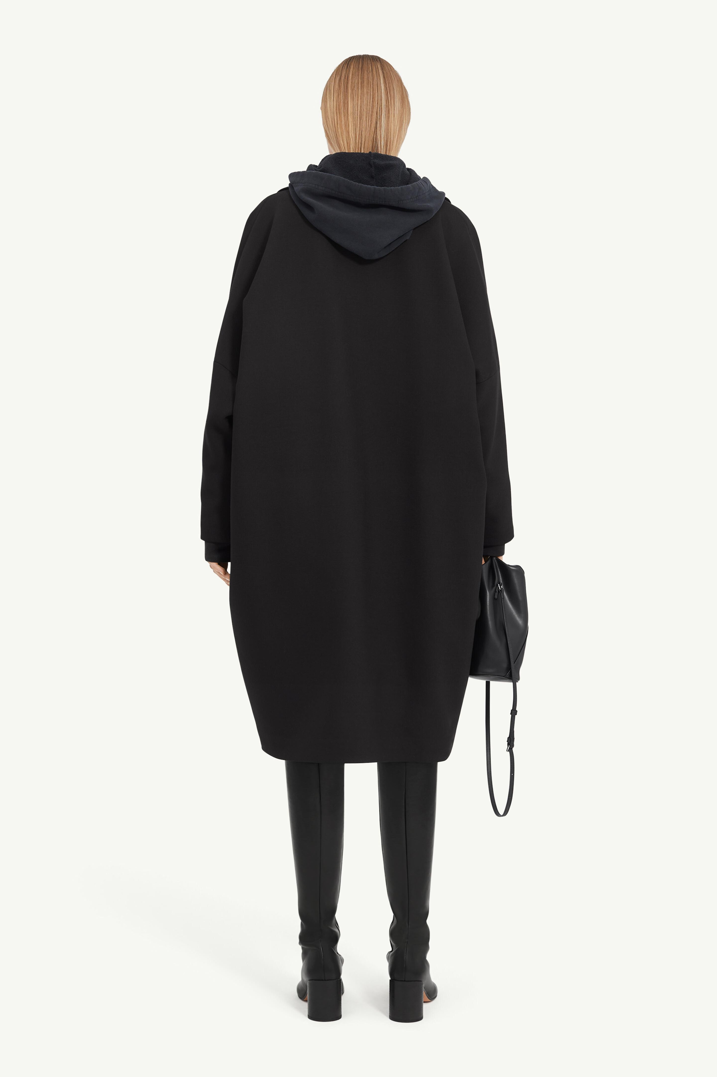 Black Wool Mid-weight Coat | Maison Margiela