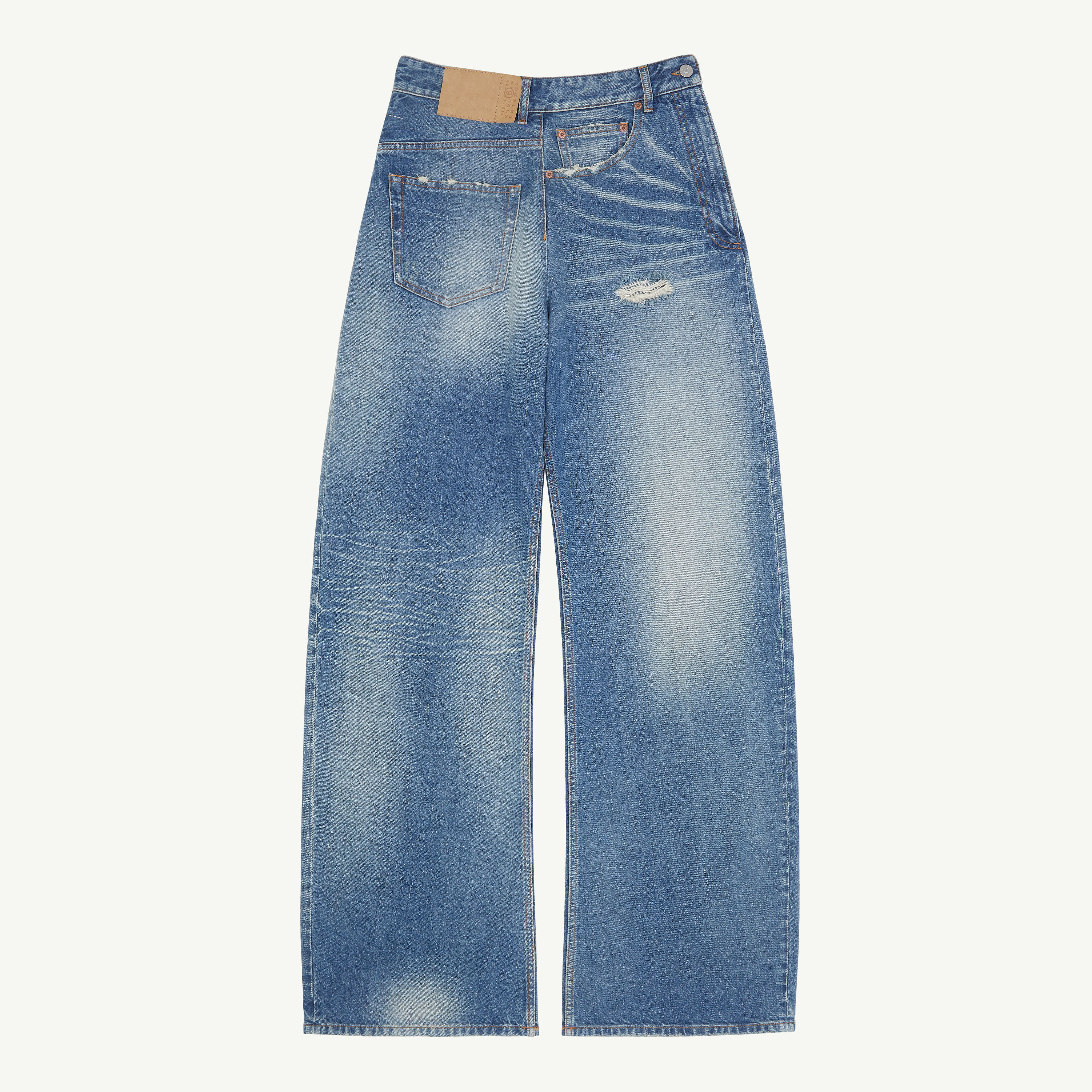 Blue Twist wide leg jeans | MM6 Official